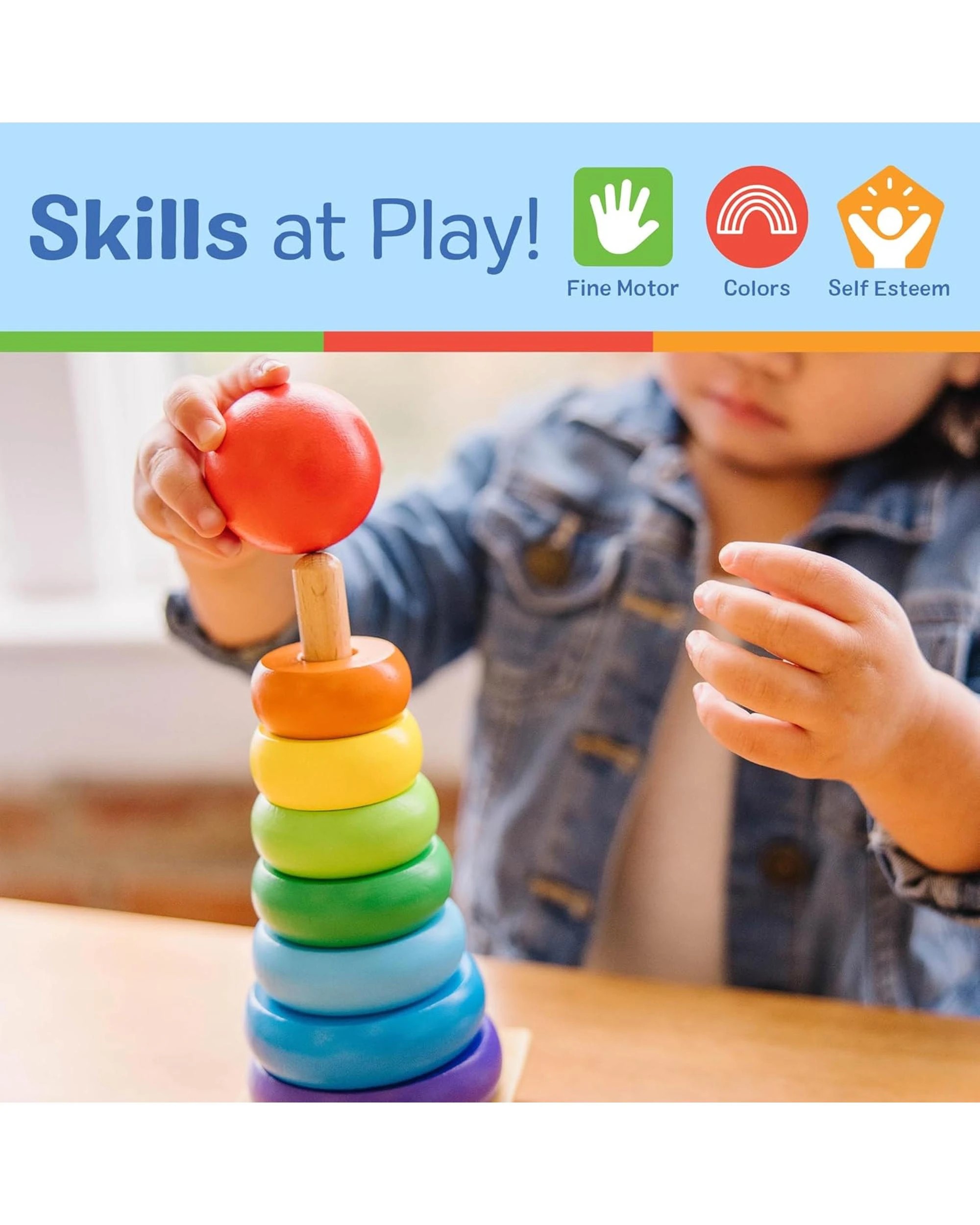 5 Melissa and Doug Rainbow Stacker Classic Toy - Multi, 5 of 5