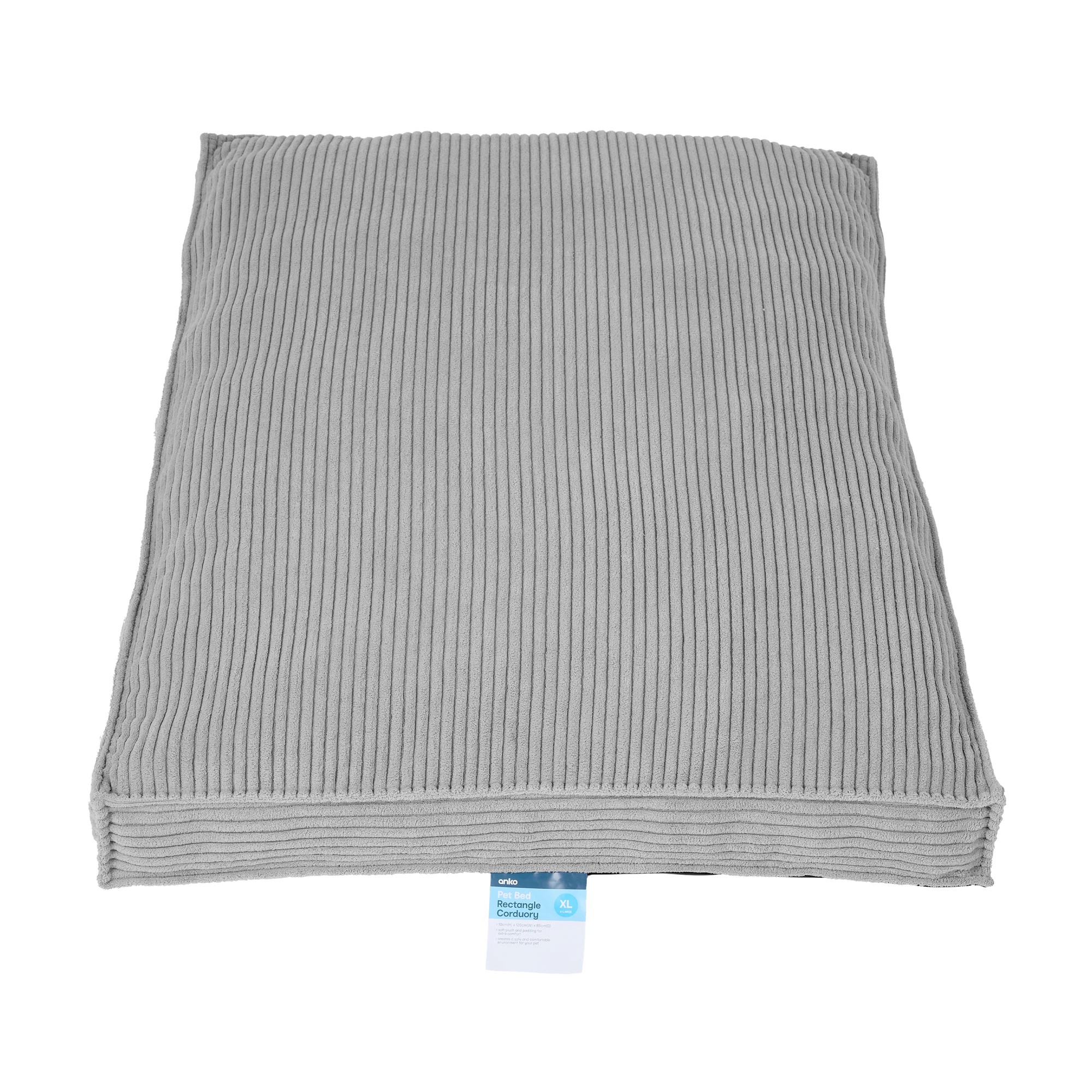 7 Pet Bed Rectangle Corduroy - Extra Large, Light Grey, 7 of 7
