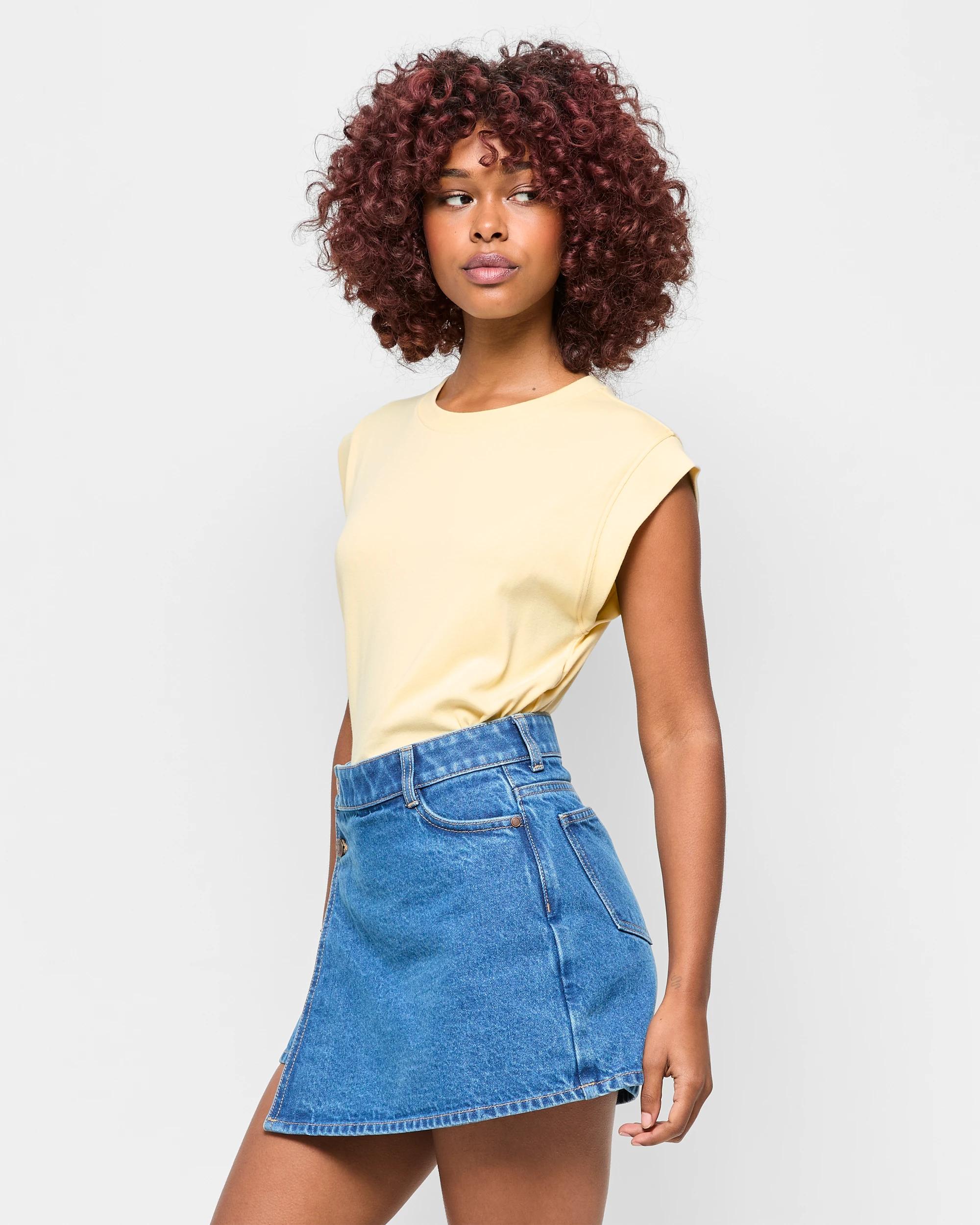 3 Target Petites Denim Skort MEDITERRANEAN BLUE, 3 of 5