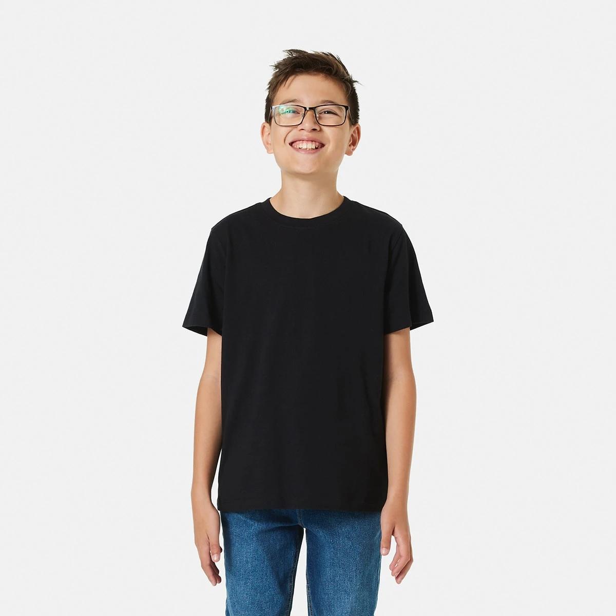 1 Short Sleeve Plain T-shirt BLACK, 1 of 8