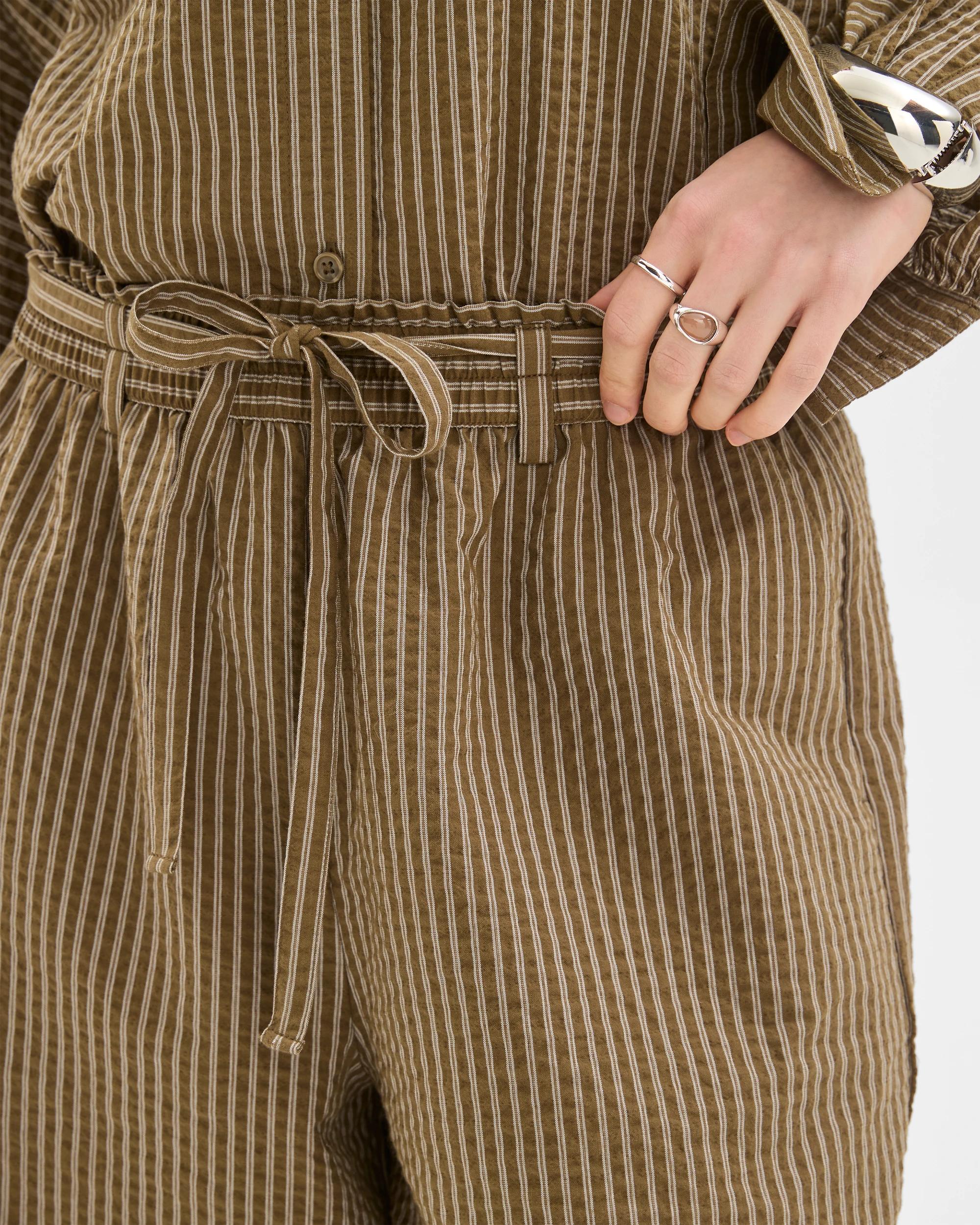 5 Lily Loves Australian Cotton Blend Wide Leg Pants DEEP MOSS STRIPE, 5 of 7