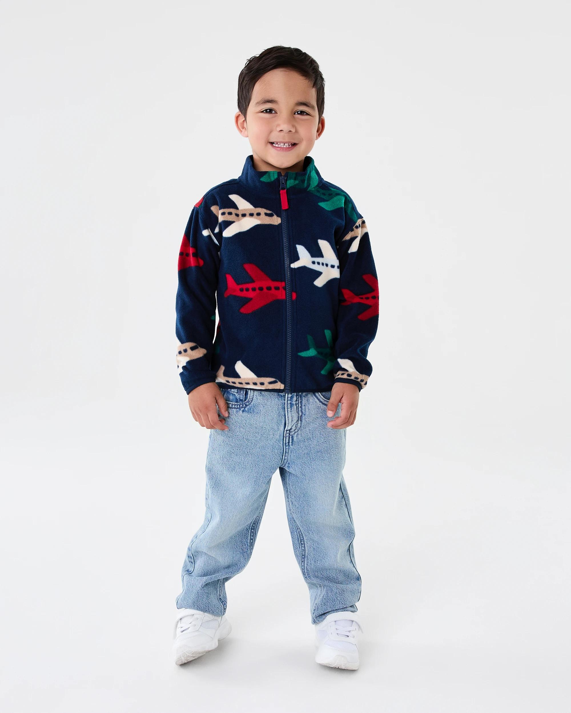 8 Polar Fleece Zip Through Jacket Nvy Plane, 8 of 9