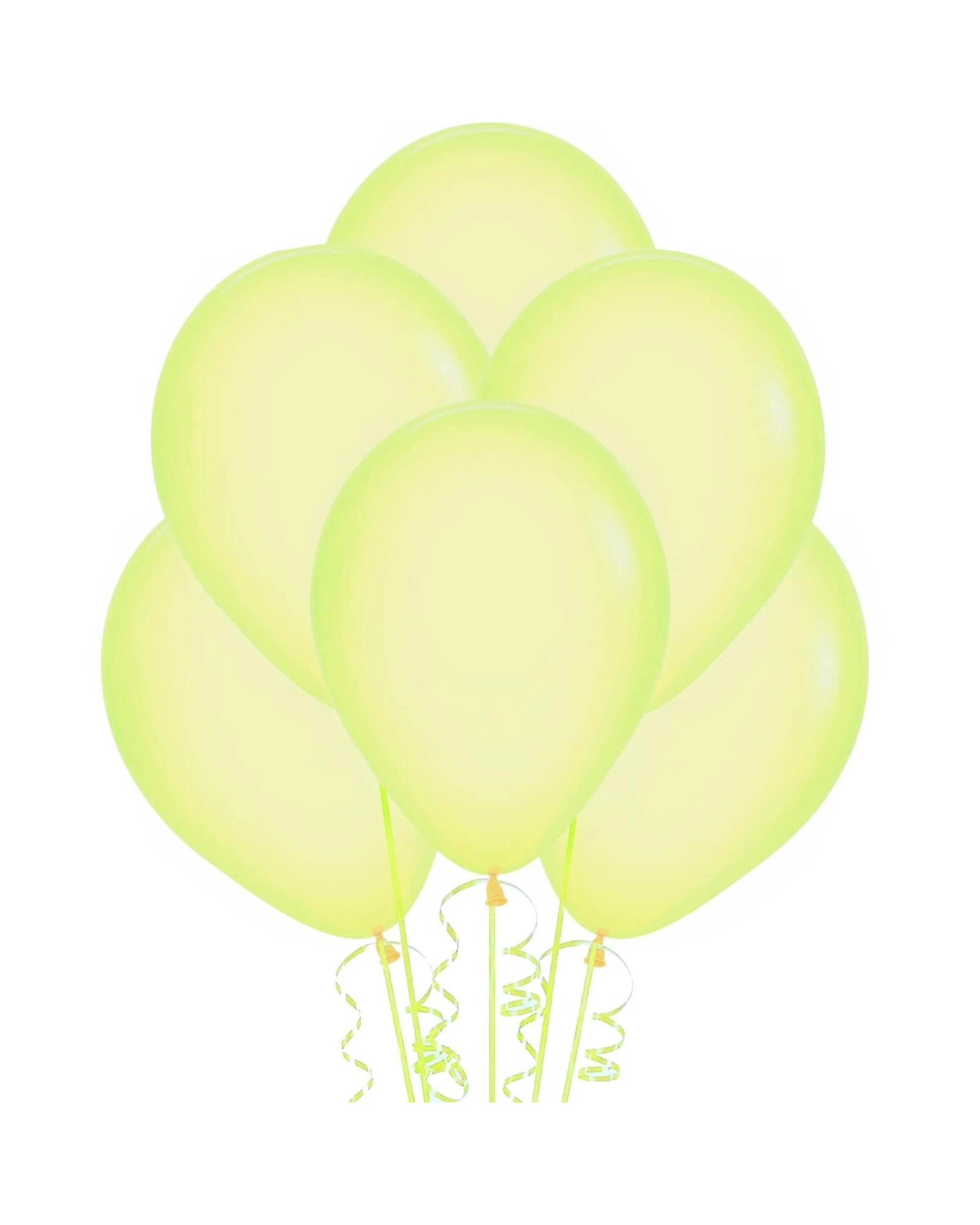 1 Shmick Neon Latex Balloons Pack of 6 - Yellow, 1 of 2
