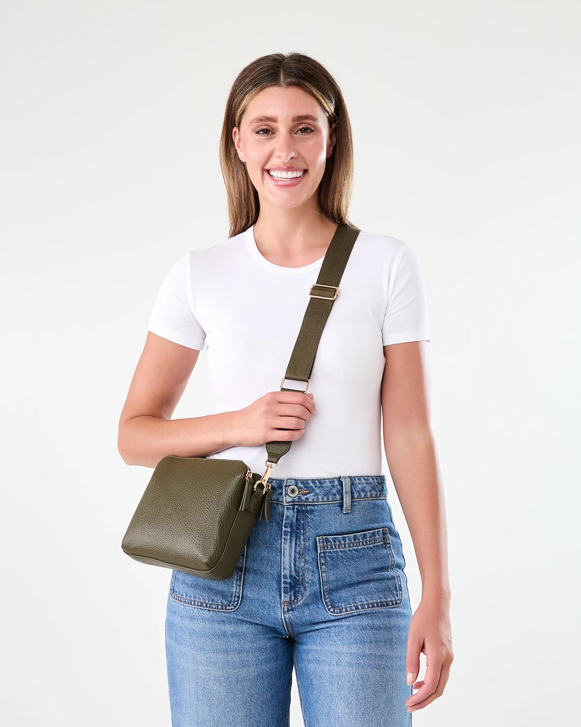 6 Double Pocket Crossbody Bag Dark Camo, 6 of 8