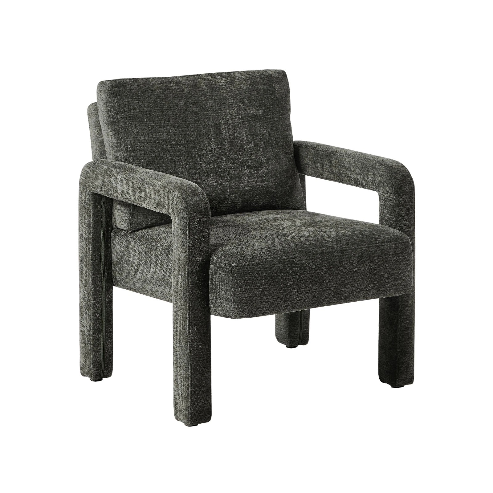 1 Oikiture Armchair Velvet Accent Chairs 1 Seater Lounge Sofa Chair - Grey, 1 of 10