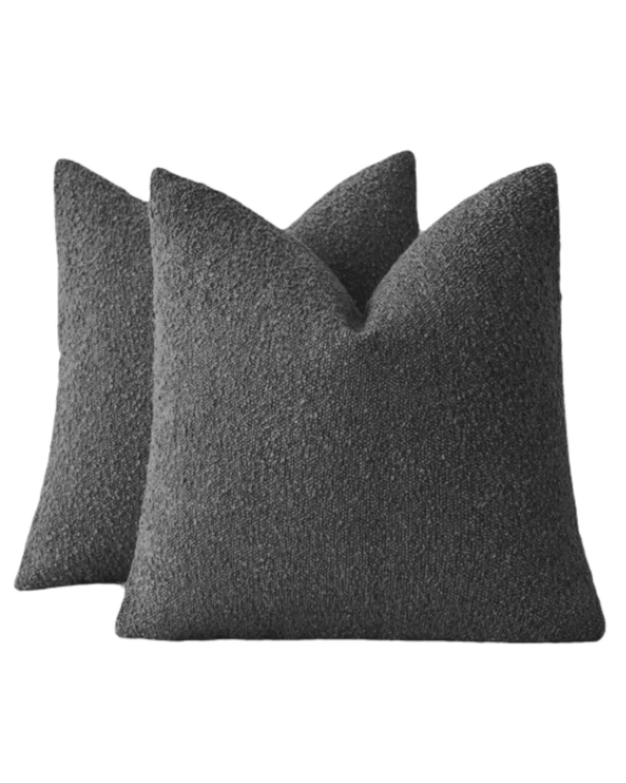 2 Gioia Casa 2-Pack Bouclé Cushion Covers 45x45cm - Charcoal, 2 of 4