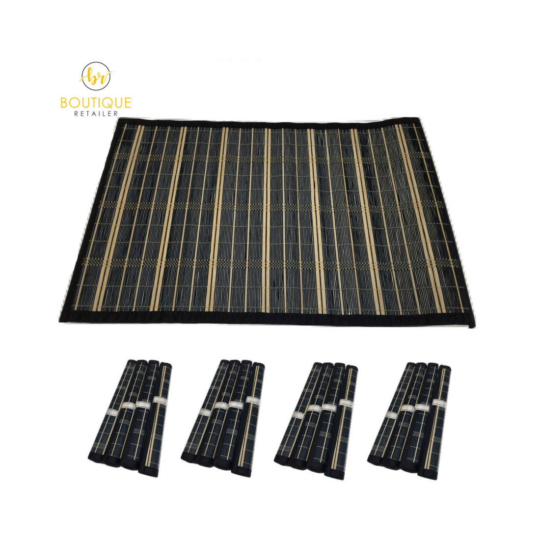 5 BR Home Bamboo Placemats Set for Dinner Table Decor, 5 of 7