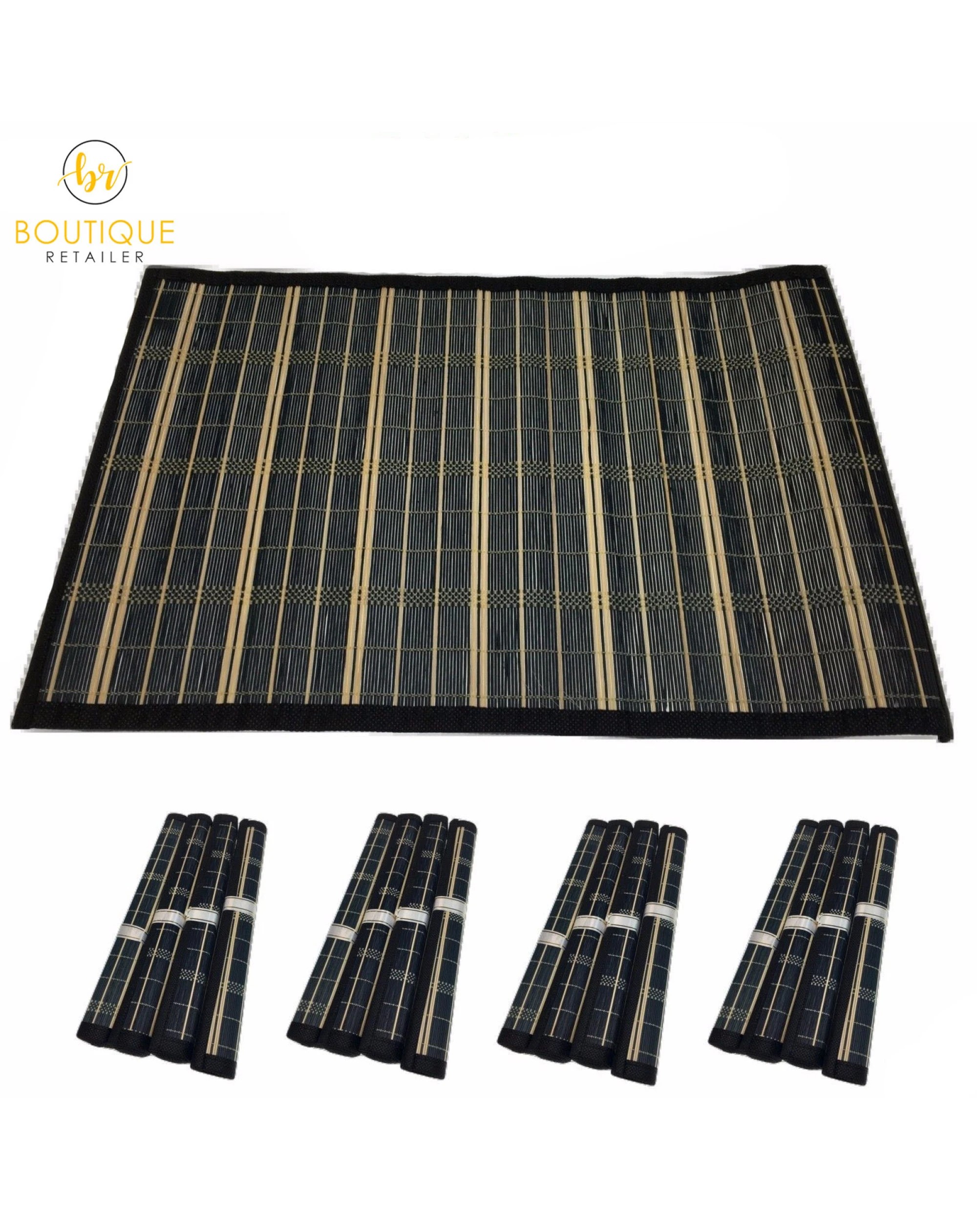 5 BR Home Bamboo Placemats Set for Dinner Table Decor, 5 of 7