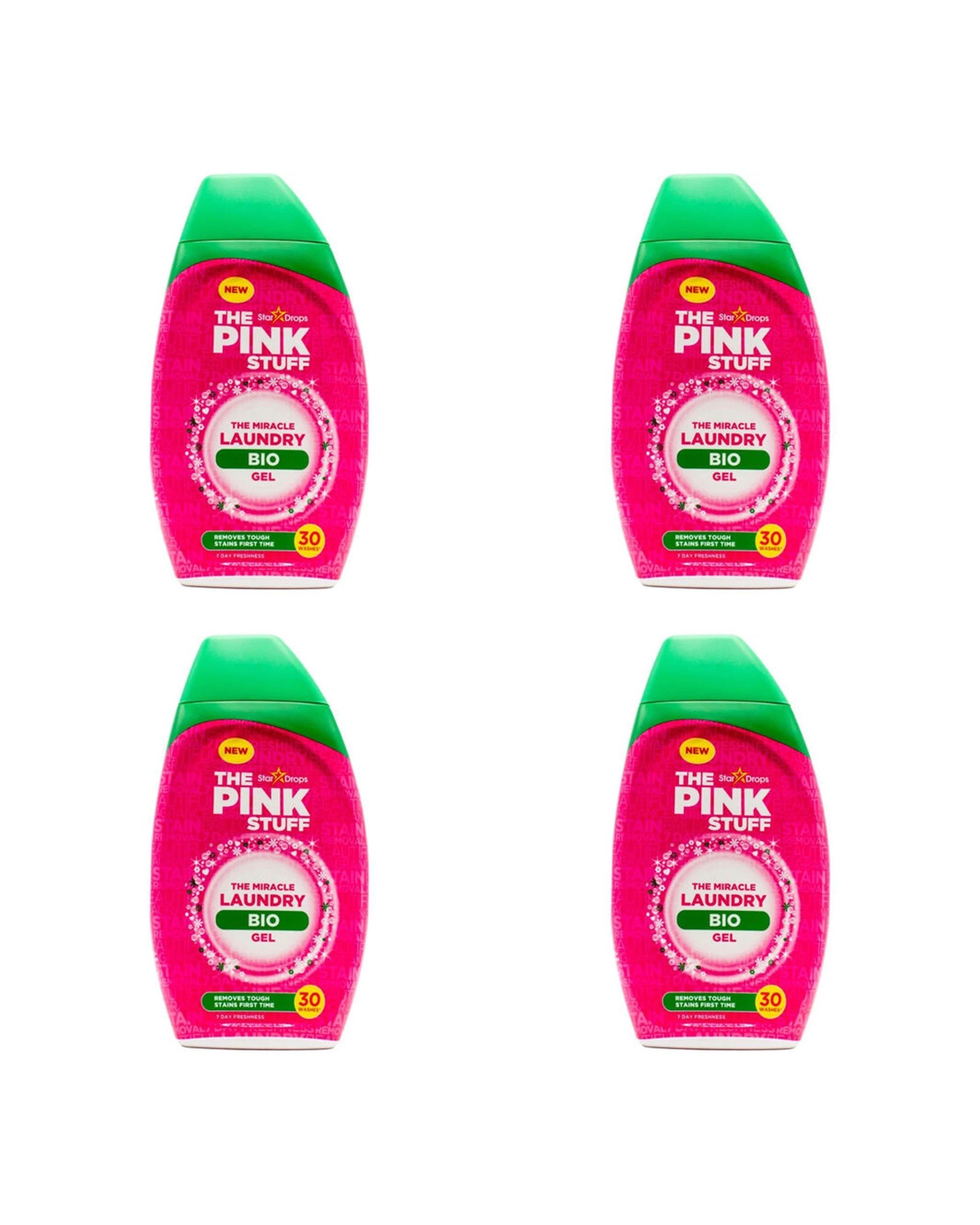 1 The Pink Stuff 4PK Laundry Gel Miracle Bio Stain Remover Clean 900ml - Multi, 1 of 3