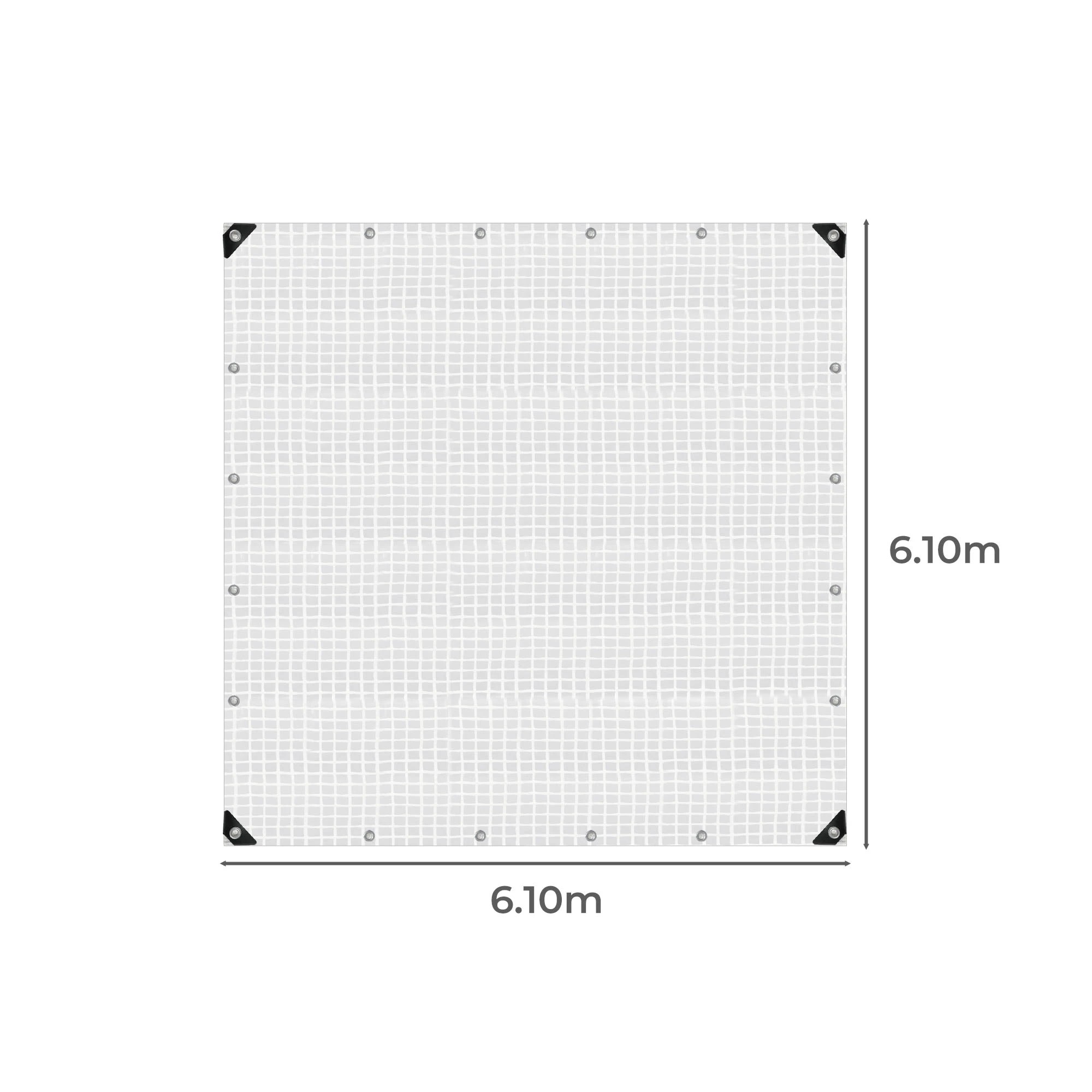 3 Mountview 6.1X6.1M Heavy Duty Waterproof Poly Tarpaulin Camping Cover Clear Grid, 3 of 7