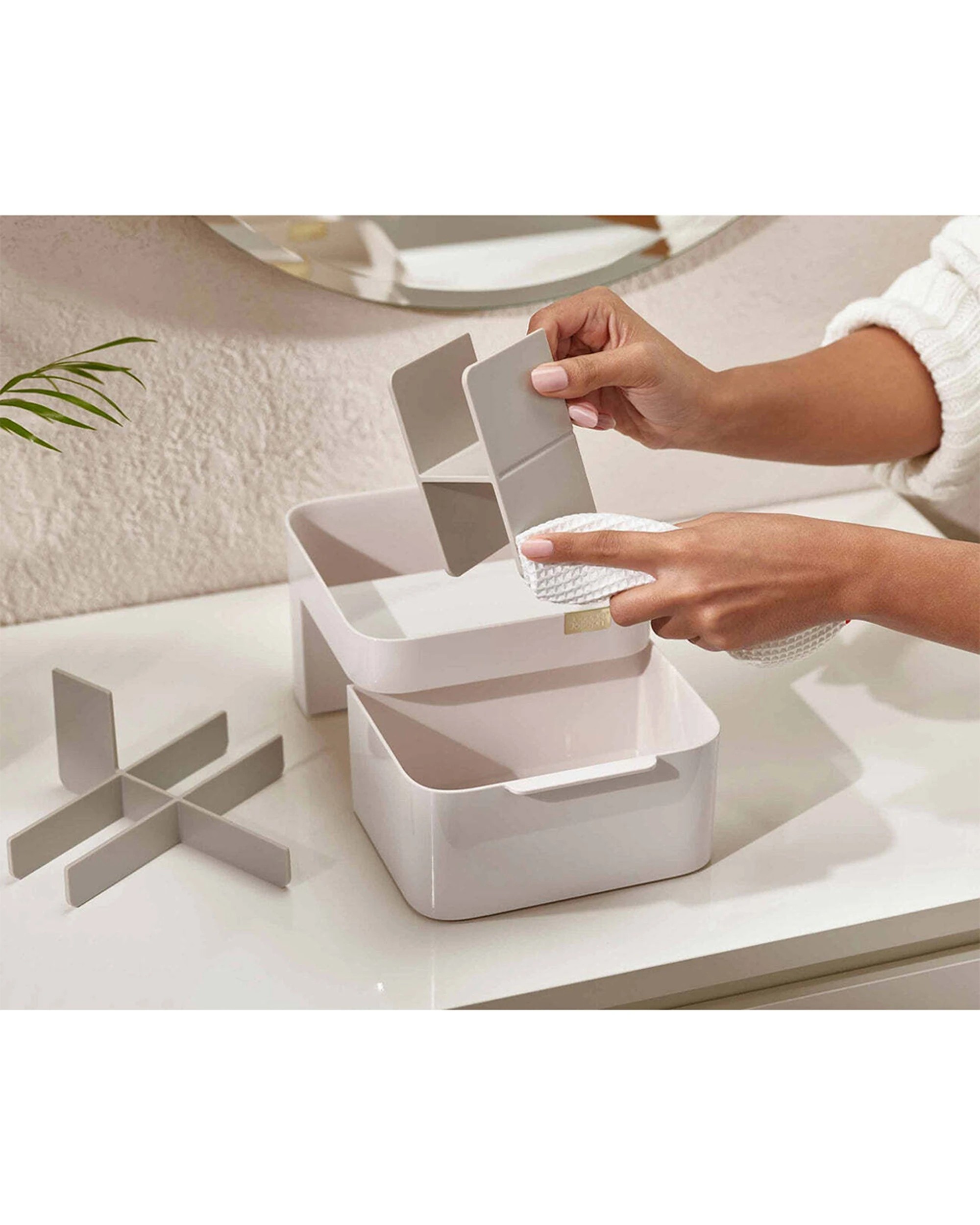 5 Joseph Joseph Viva Cosmetic Organiser With Drawer Practical Stylish Storage Organizer Shell - White, 5 of 6