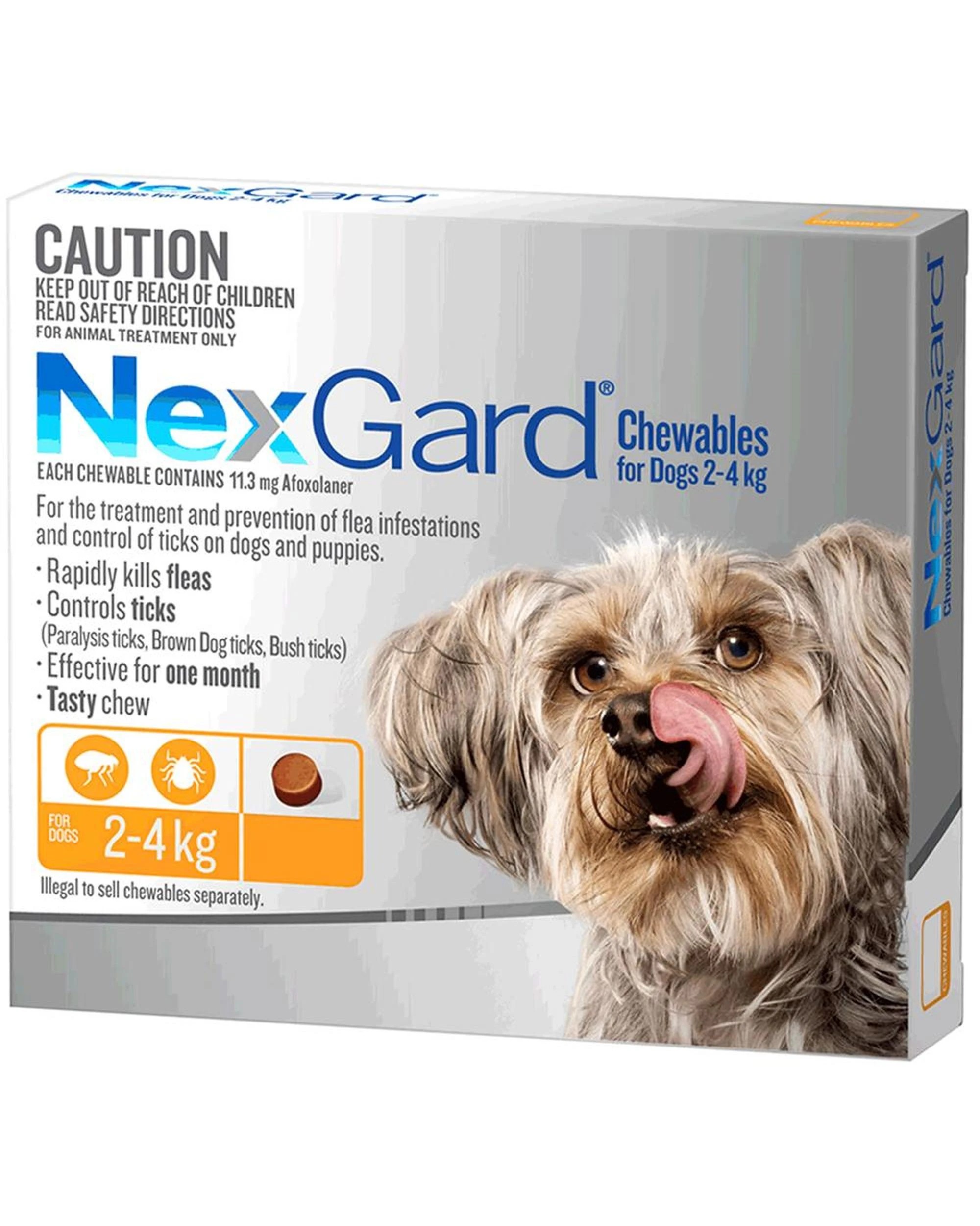1 Nexgard Very Small Dogs Tasty Chews Tick & Flea Treatment 2-4kg 6 Pack, 1 of 2