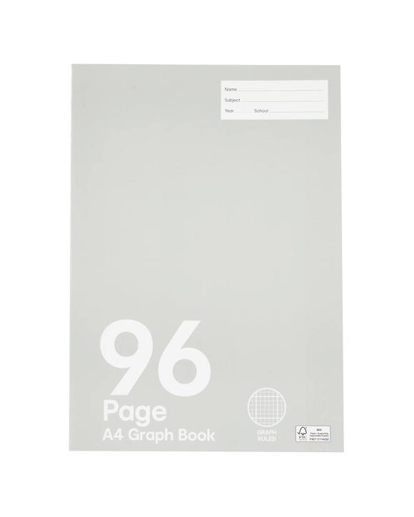 A4 Graph Book - 96 Pages, Grey