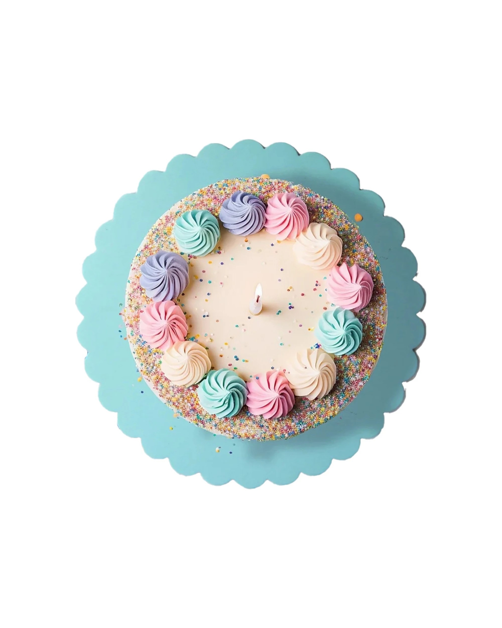 1 Bake Group Scalloped Cake Board 10 Inches Finish Pastel - Blue, 1 of 1