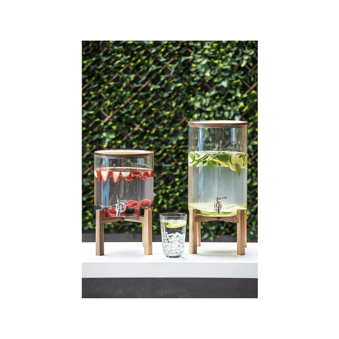 3 LADELLE Gather 5L Glass Jug With Acacia Timber Lid - Borosilicate Dispenser
 - multi, 3 of 5