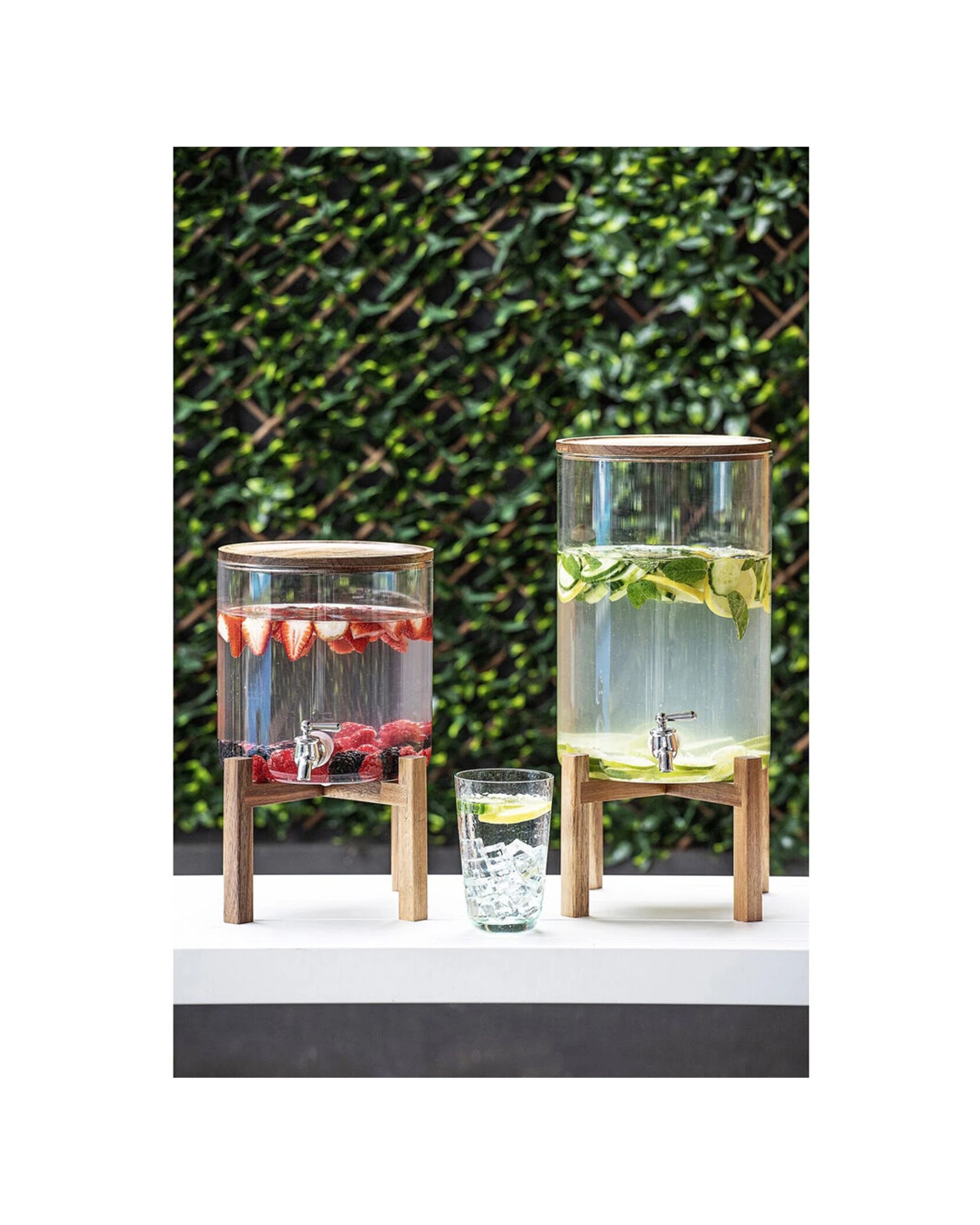 3 LADELLE Gather 5L Glass Jug With Acacia Timber Lid - Borosilicate Dispenser
 - multi, 3 of 5