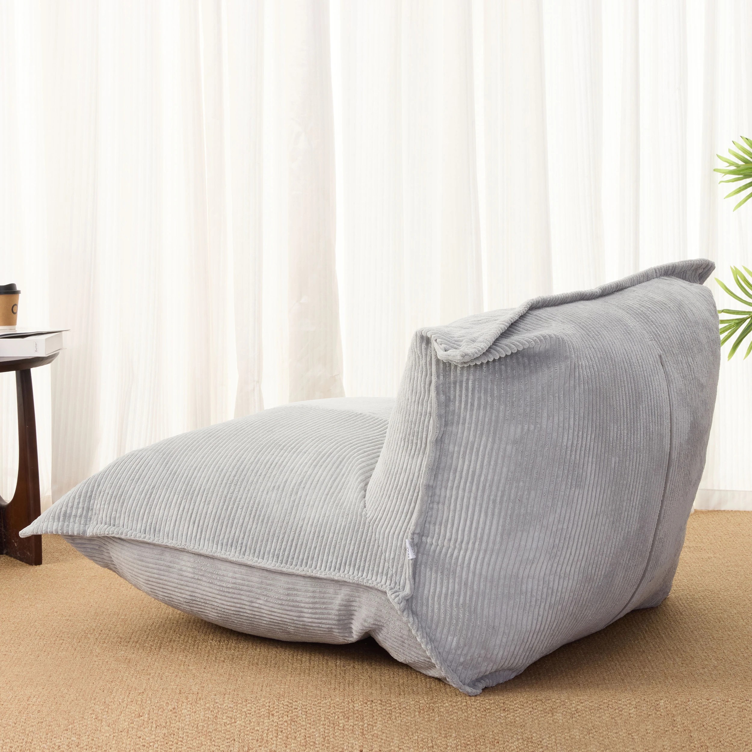 10 IHOMDEC L Shape Corduroy Compression Sofa - Grey, 10 of 10
