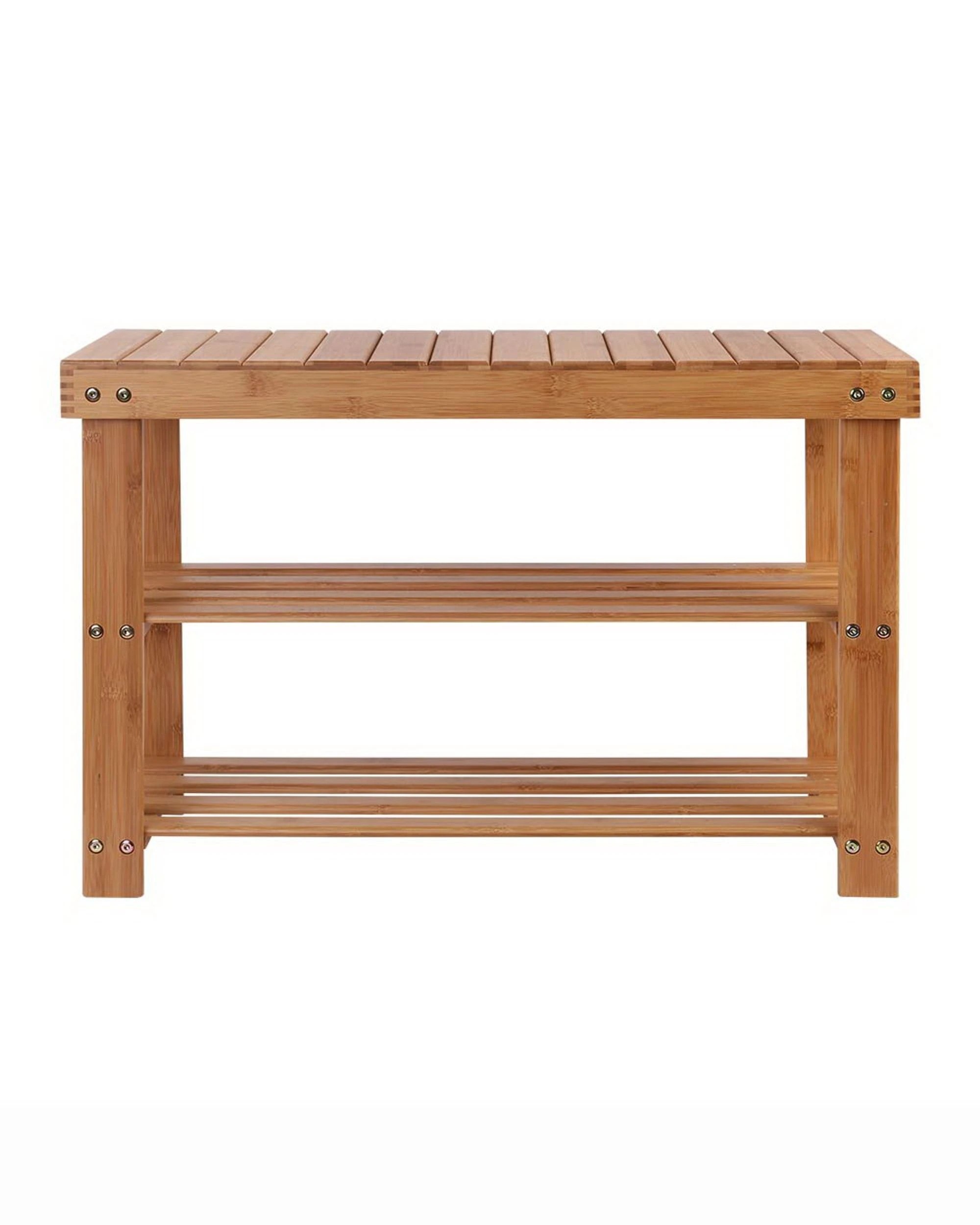 3 Artiss Shoe Rack Shoe Bench 10 Pairs Bamboo
 - Brown, 3 of 3