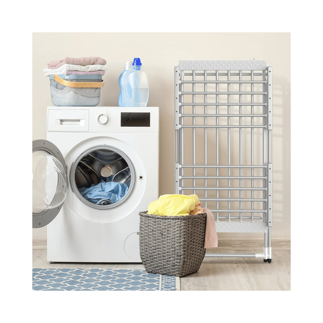 8 Advwin Electric Heated Towel Rack Foldable Drying Rack Standing Towel Rail Clothes Warmer, 8 of 8