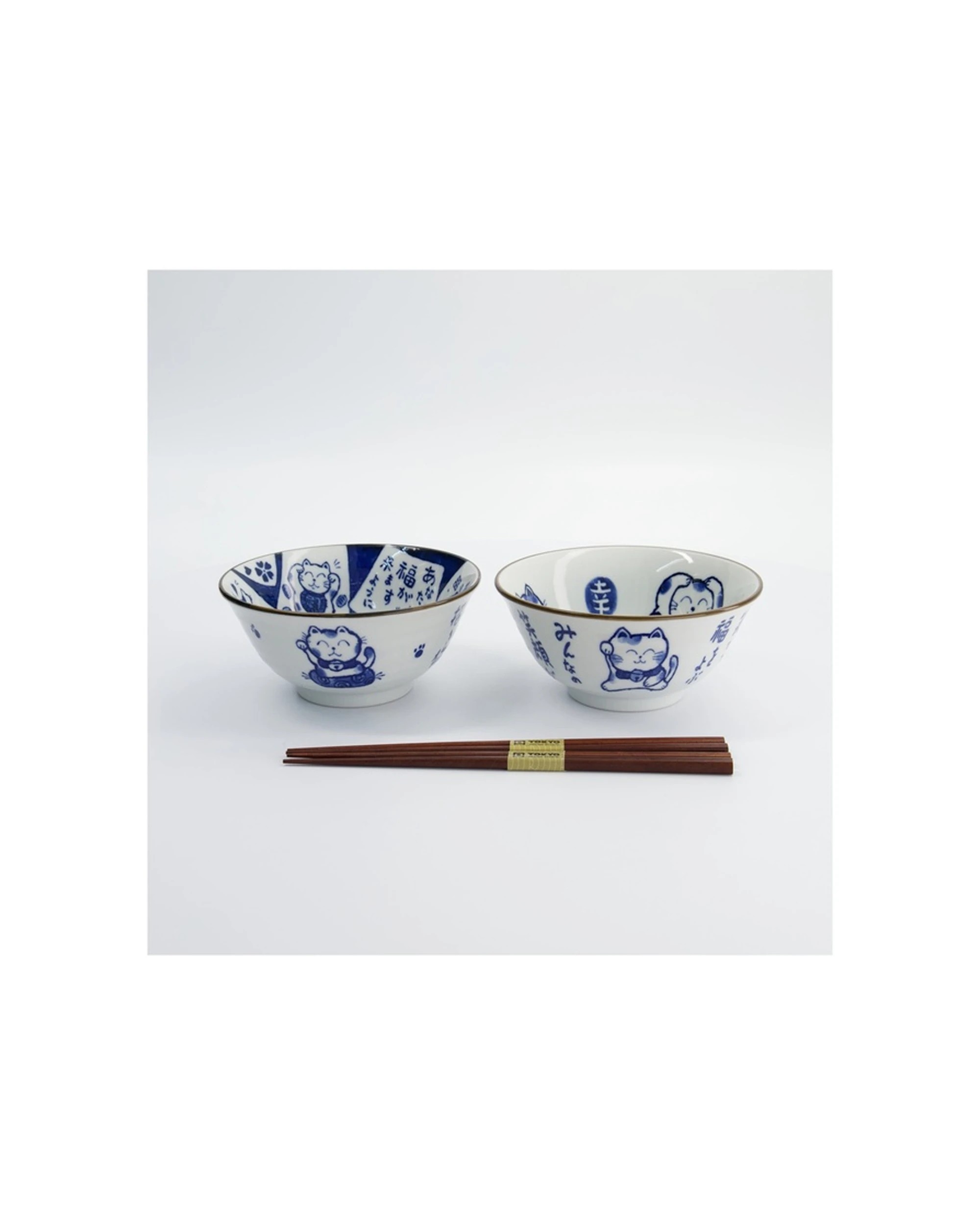 4 Tokyo Design 2pc Studio Kawaii Cat Neko Bowl Set With Chopsticks, 4 of 8
