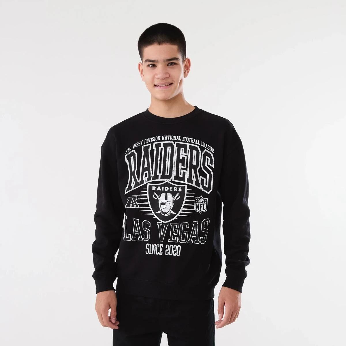 5 Official NFL Youth Fleece Top RAIDERS ASH HEATHER, 5 of 6