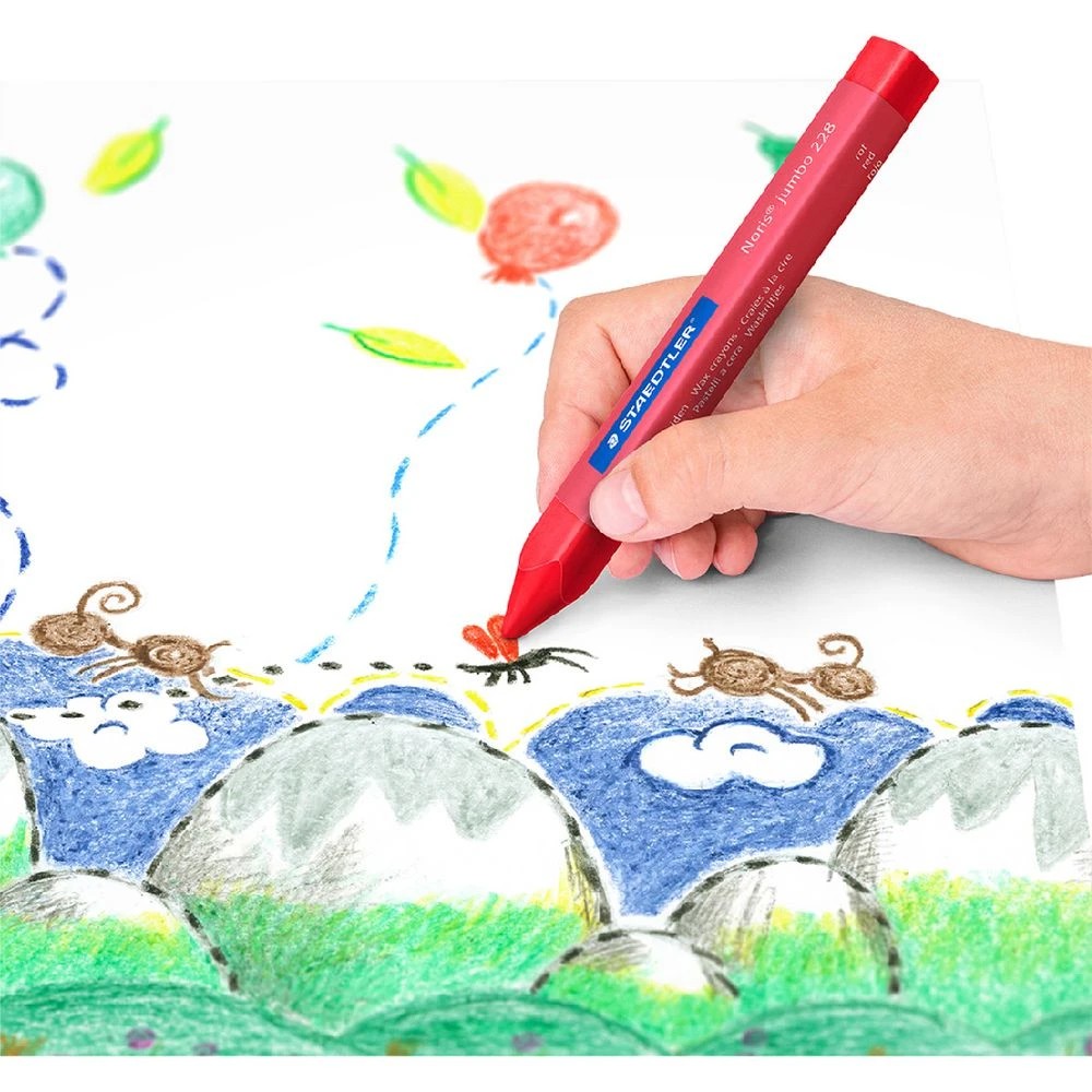 6 Staedtler Noris Triangular Wax Crayons 14mm 12 Pack, 6 of 6