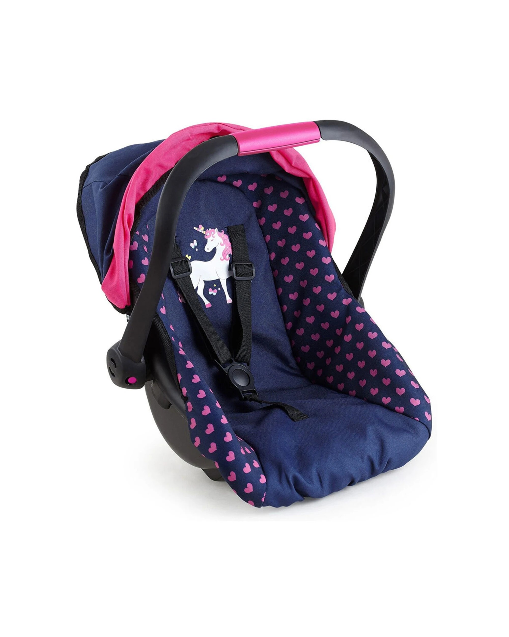 1 Bayer Car Capsule Carrier Toy For 33-48cm Dolls Hearts Unicorn Navy Pink Colour Scheme - Doll Accessory
 - Blue, 1 of 4