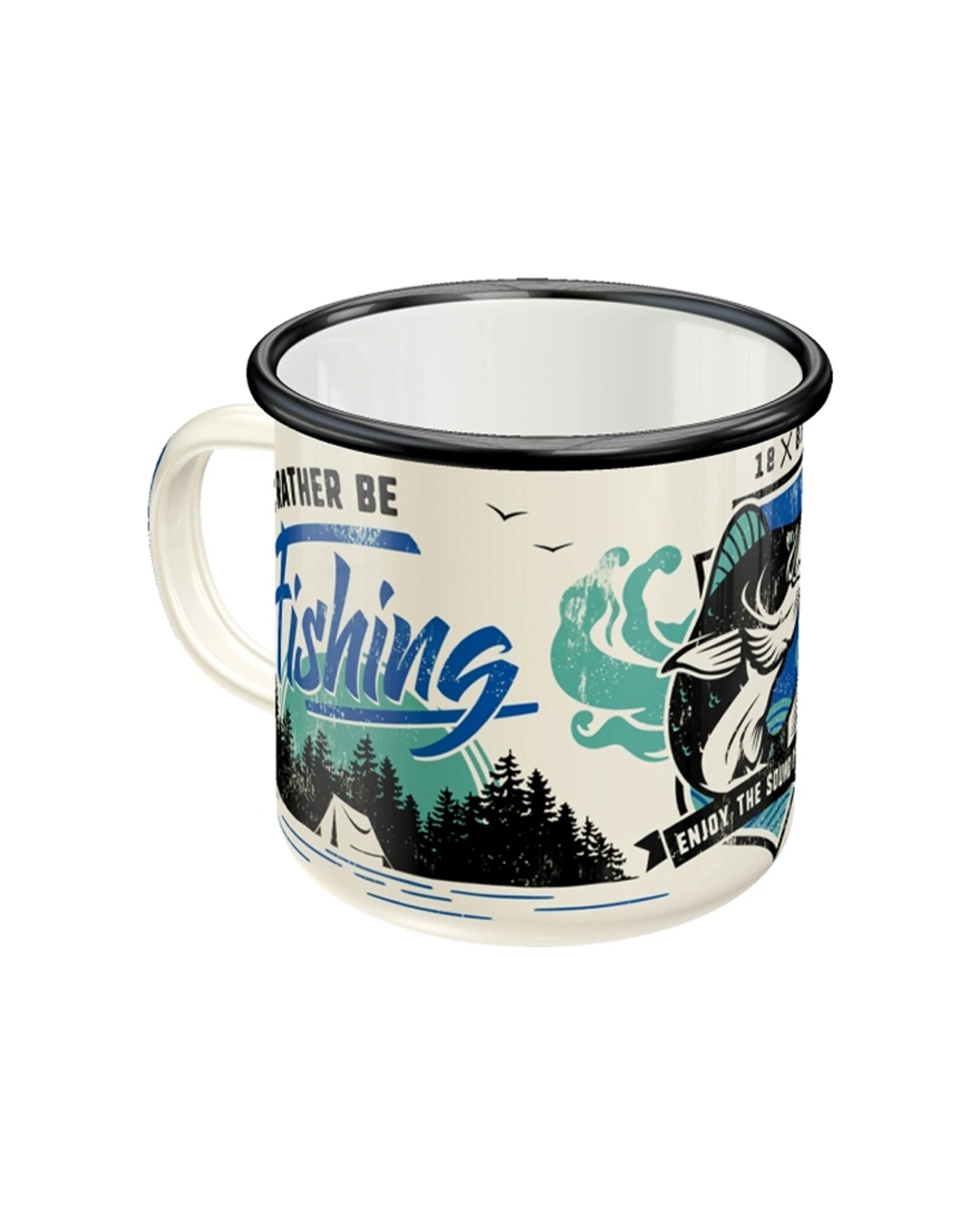 1 Nostalgic-Art Enamel Mug 360ml Mug -  I'd Rather Be Fishing Themed - Multi, 1 of 4