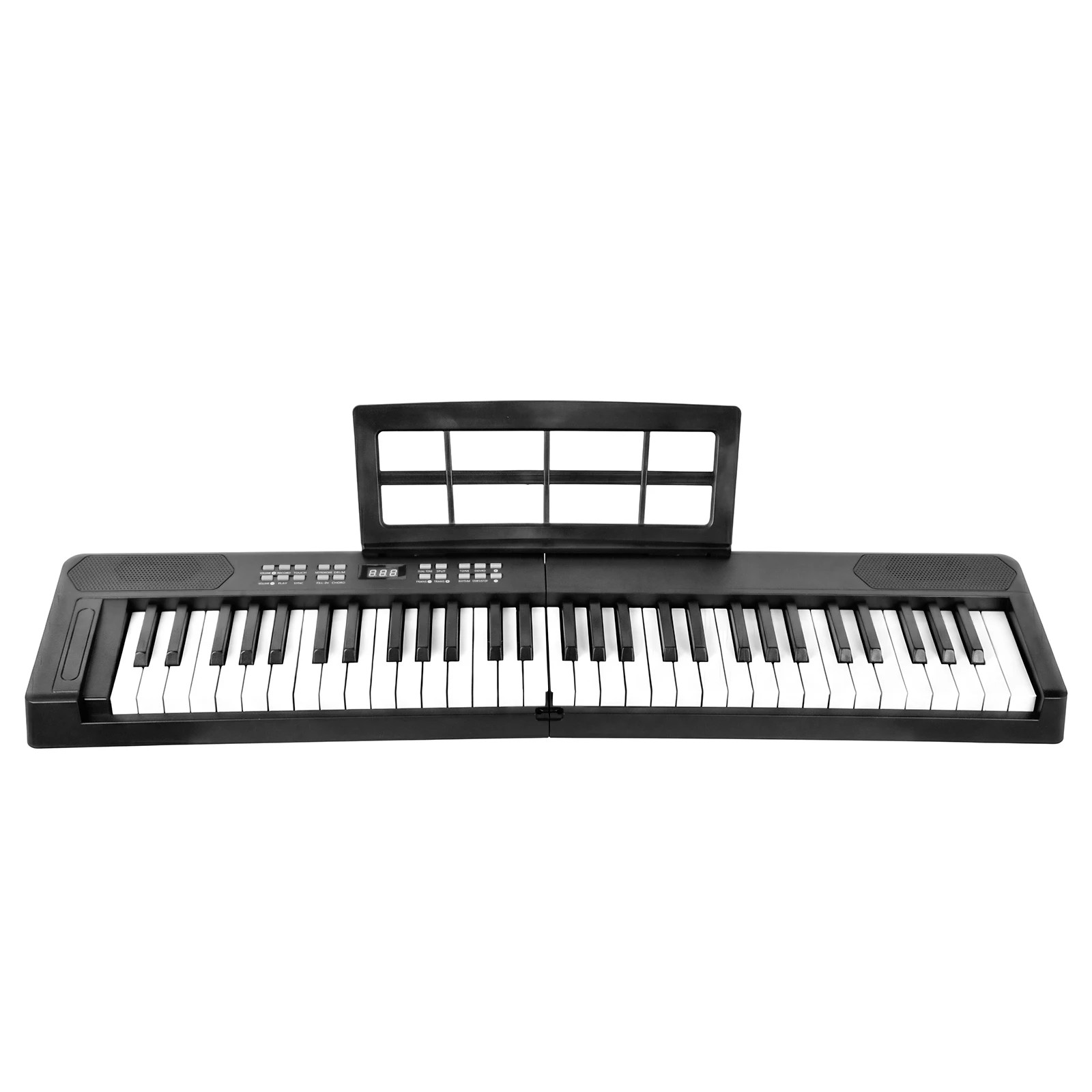 3 Advwin 61-Key Foldable Electronic Keyboard Piano Portable Digital Piano - Black, 3 of 8
