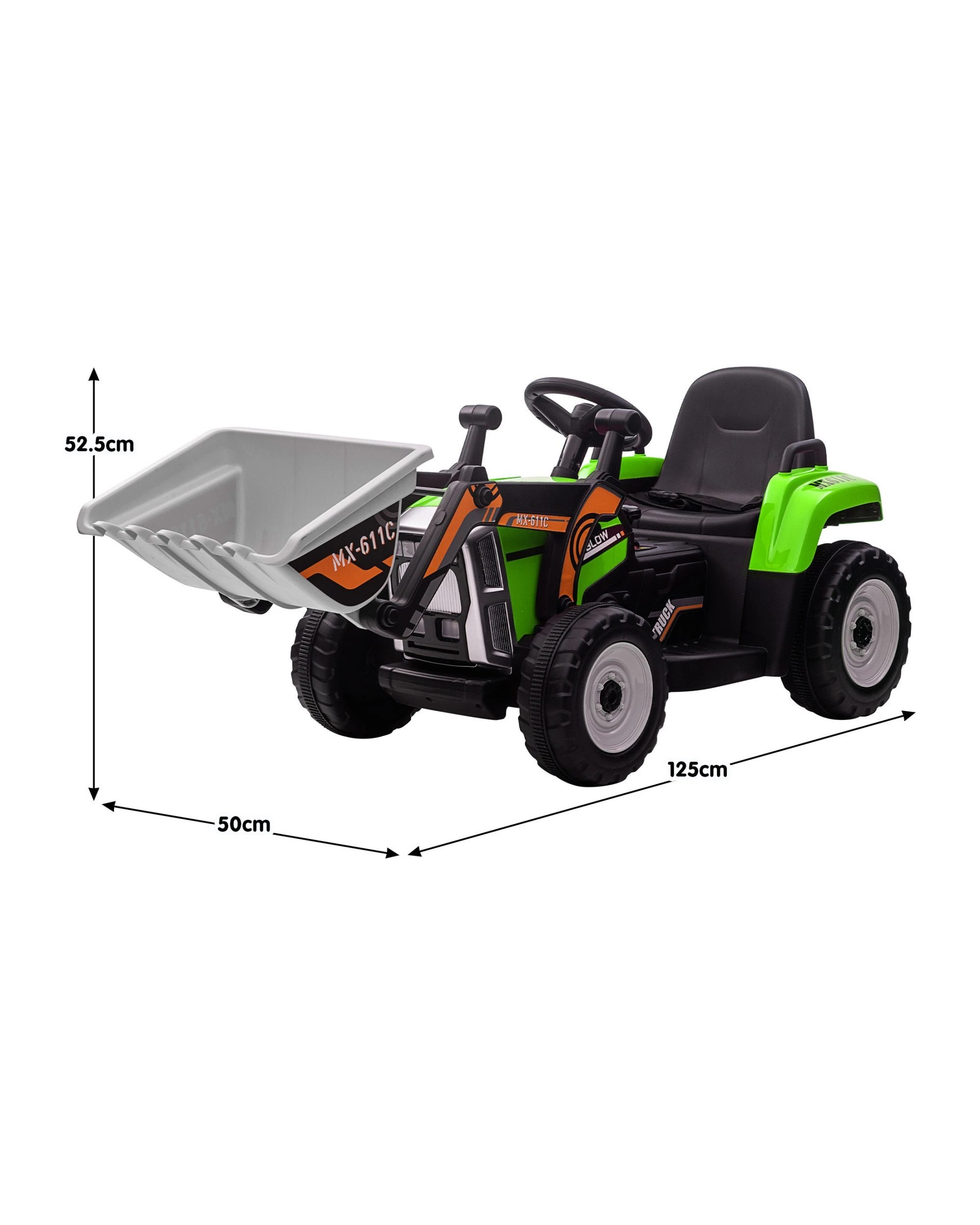 3 Kahuna MX-611C Kids Electric Ride On Car Tractor Digger Loader Grey, 3 of 10