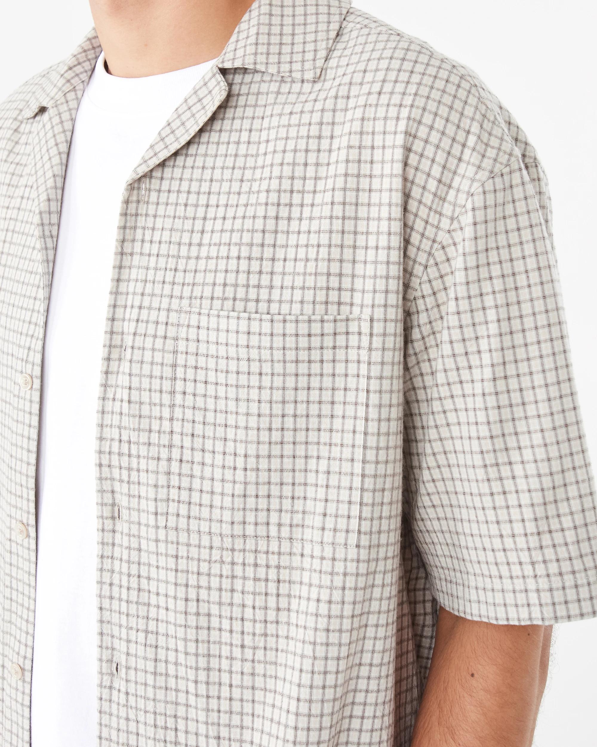 7 Short Sleeve Boxy Check Shirt Bge Check, 7 of 10