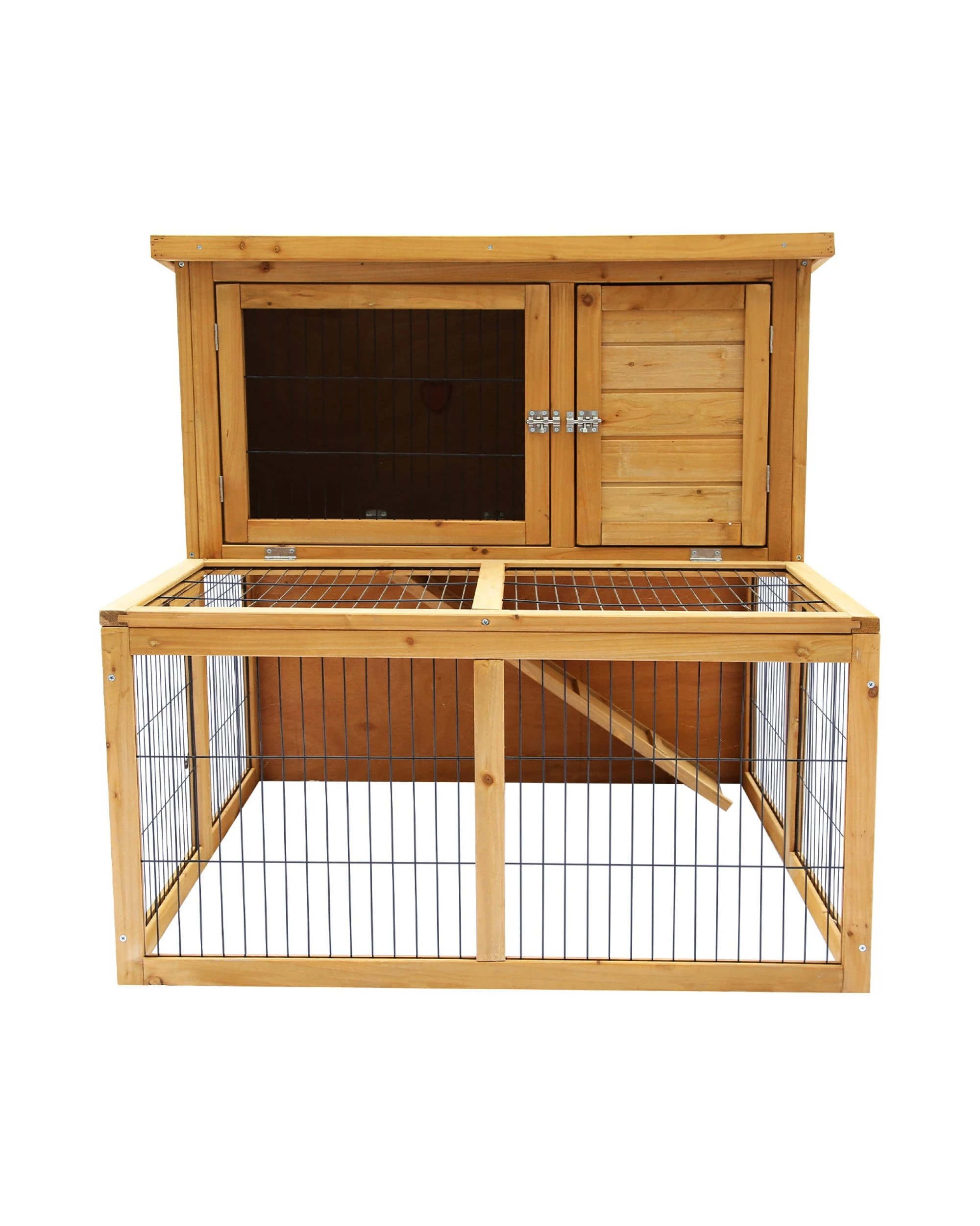 4 Furtastic 2 Storey Chicken Coop and Rabbit Hutch With Large Run - Brown, 4 of 9