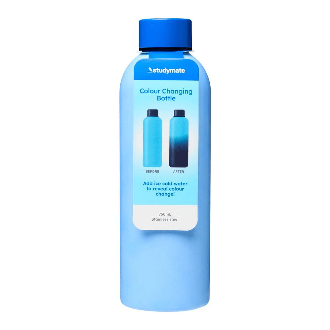 2 Studymate Colour Change Drink Bottle 750mL Blue, 2 of 5