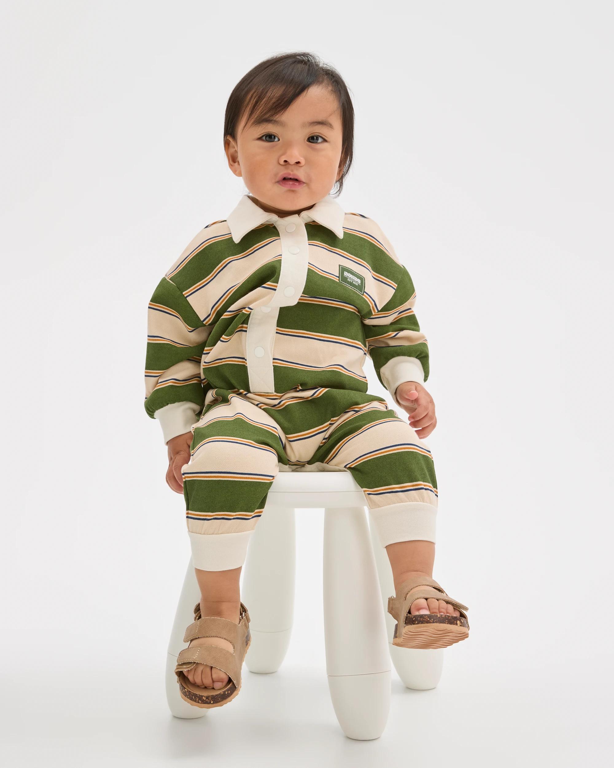 3 Bonds Baby Rugby Onesie RETRO FOREST, 3 of 5