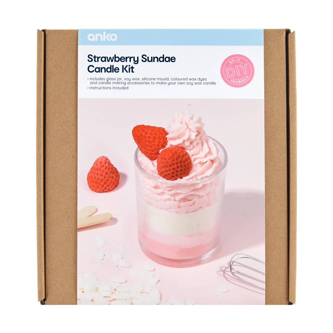 1 DIY Strawberry Sundae Candle Kit, 1 of 3