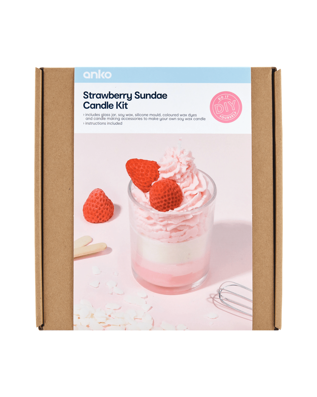 1 DIY Strawberry Sundae Candle Kit, 1 of 3