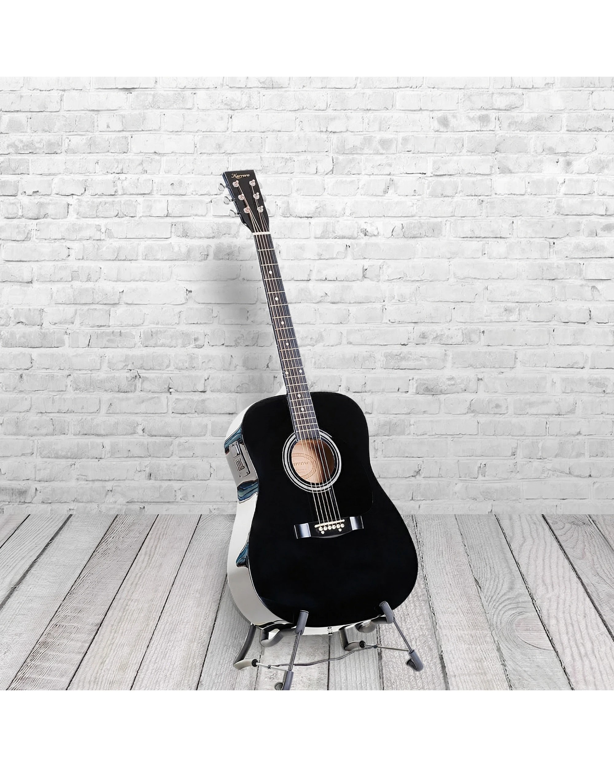 7 Karrera 41in Acoustic Guitar with EQ Band String Musical Instrument - Black, 7 of 7