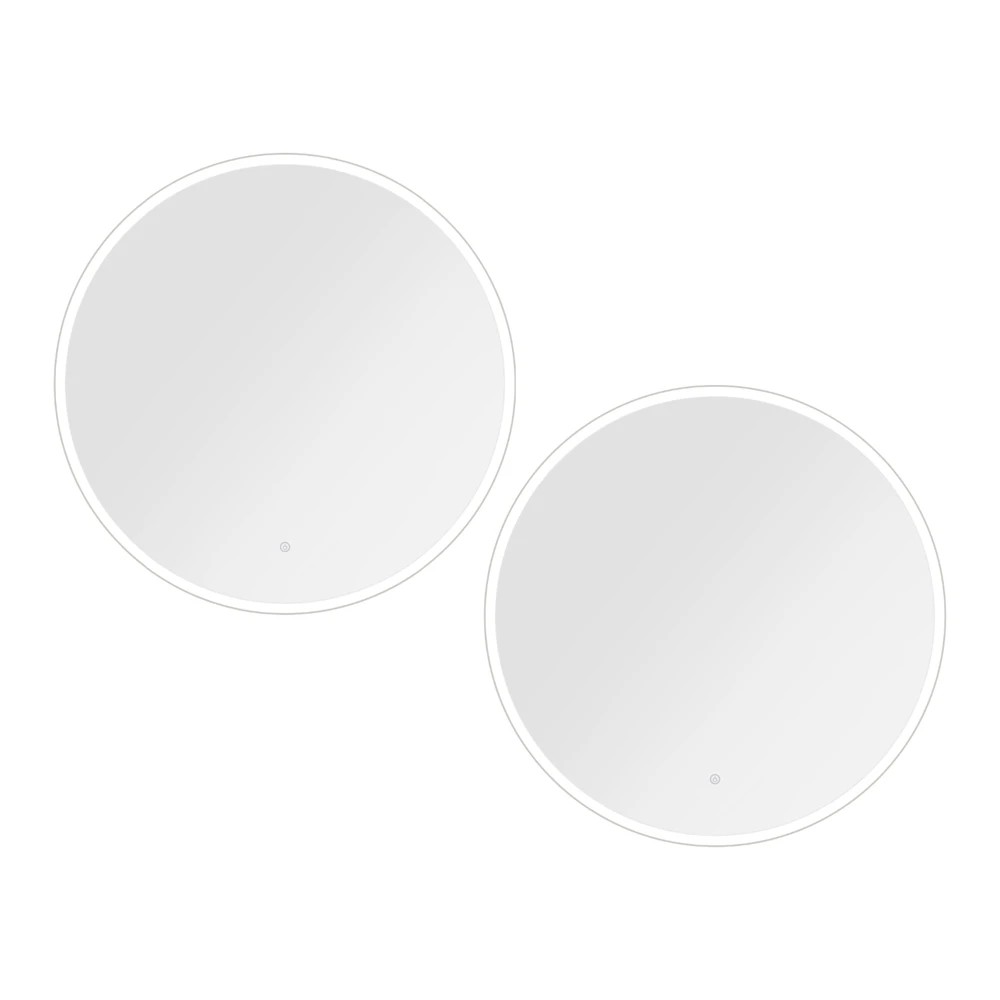 1 Embellir 2 Wall Mirror 80cm with Led light Makeup Home Decor Bathroom Round Vanity - Natural, 1 of 6