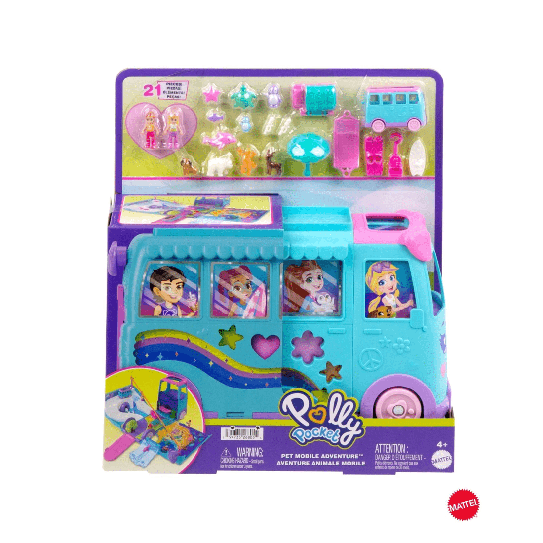 1 Mattel Polly Pocket Pet Mobile Adventure Playset - Multi, 1 of 6