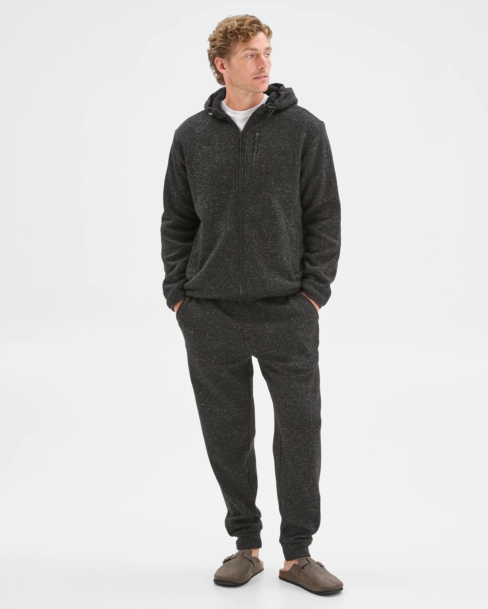 2 Target Man Teddy Lined Zip Through Fleece Hoodie BLACK MARLE, 2 of 7