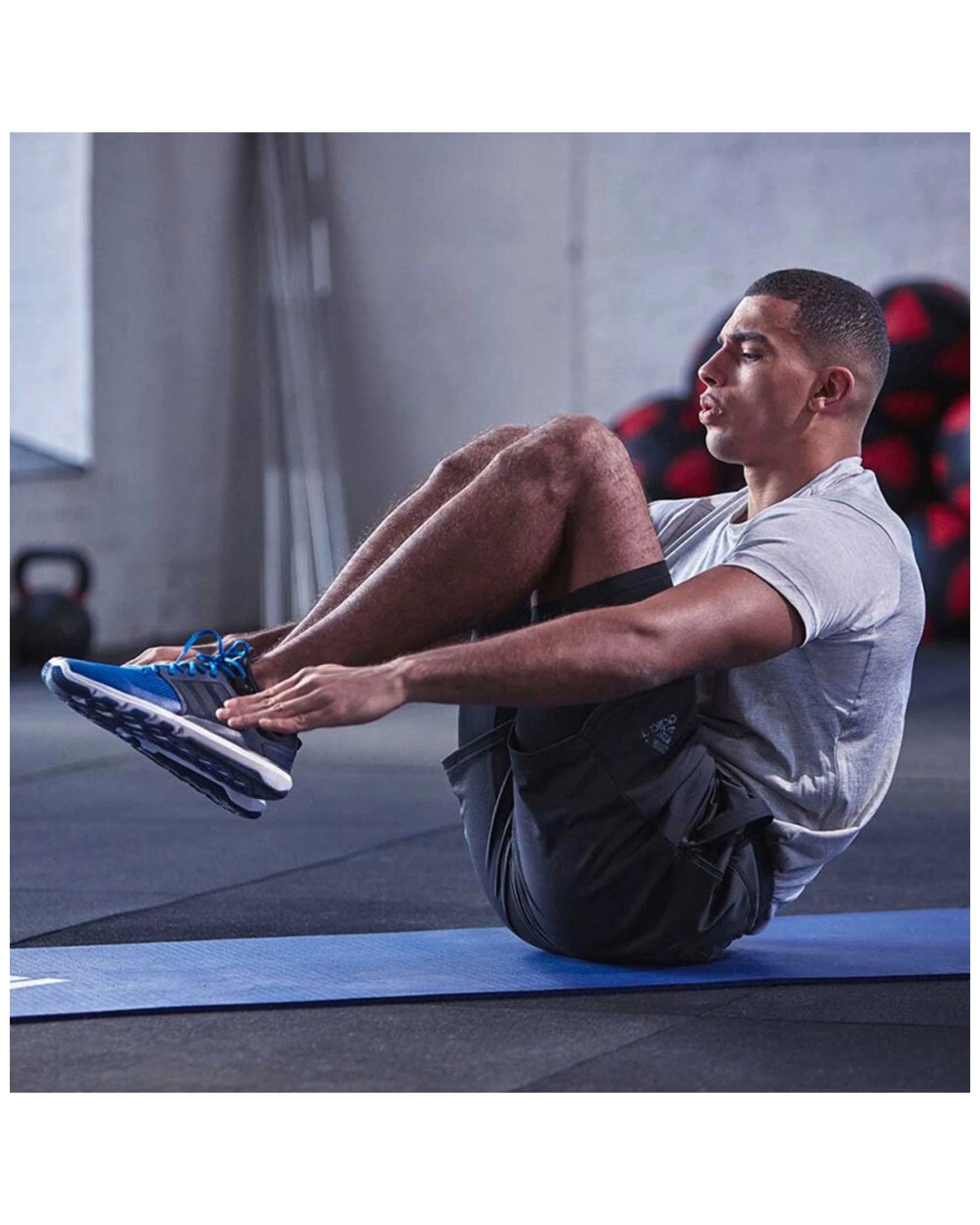 2 Adidas Fitness Mat 7mm Non Slip NBR Easy Clean Lightweight 173cm x 61cm - Blue, 2 of 2