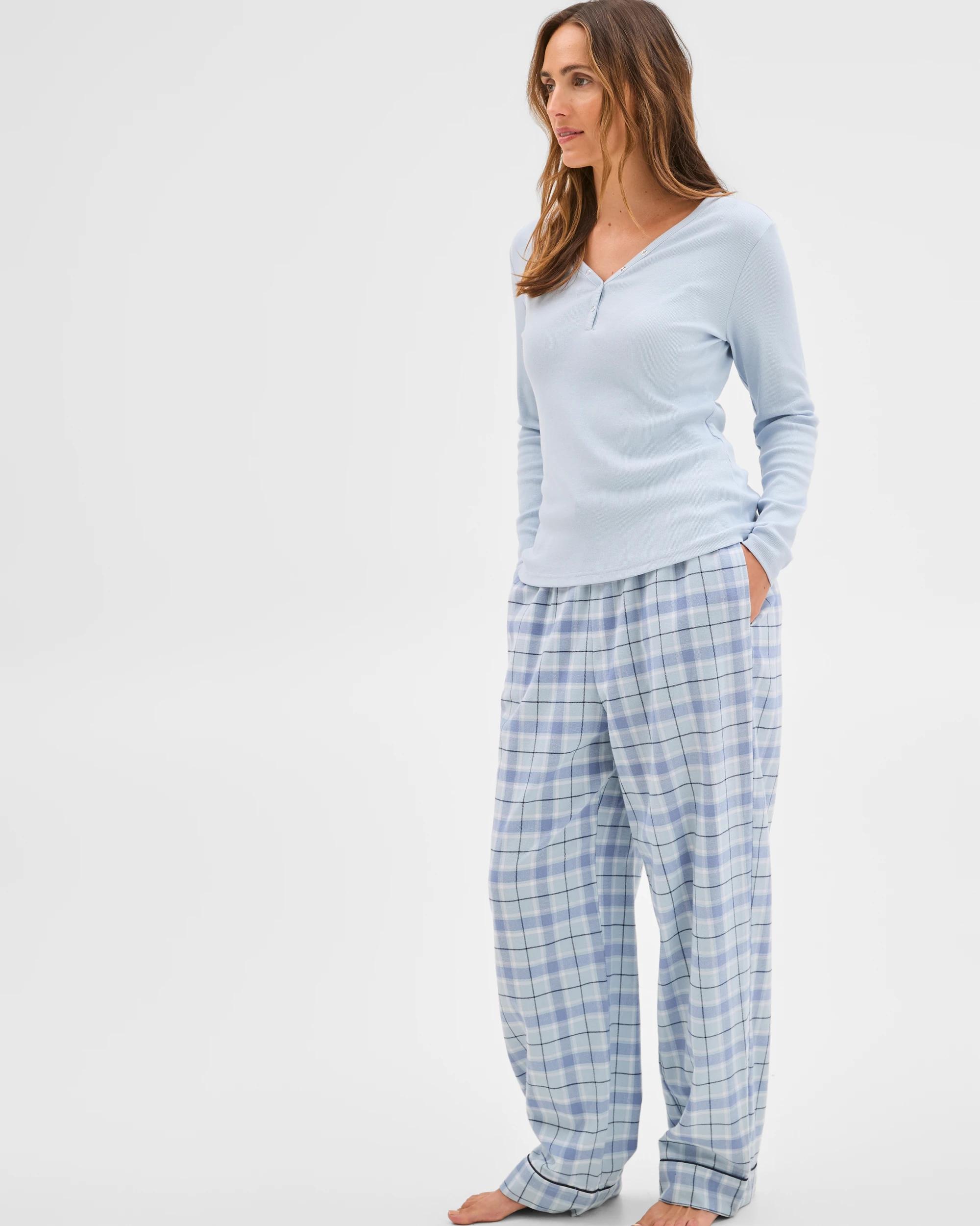 2 Target Woman Australian Cotton Blend Soft Long Sleeve V-Neck Henley Top BLUE, 2 of 7