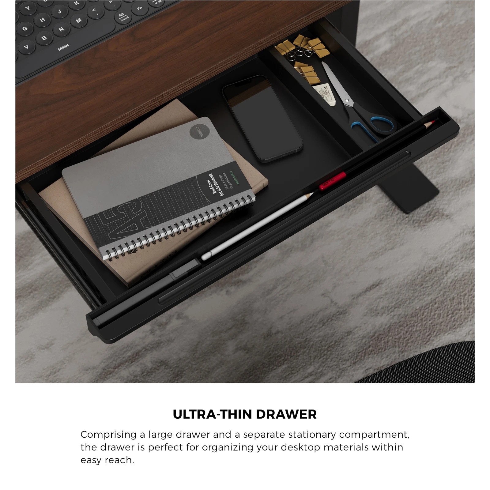 2 Oikiture 150cm Electric Standing Desk With Drawer Height Adjustable
 - Multi, 2 of 4