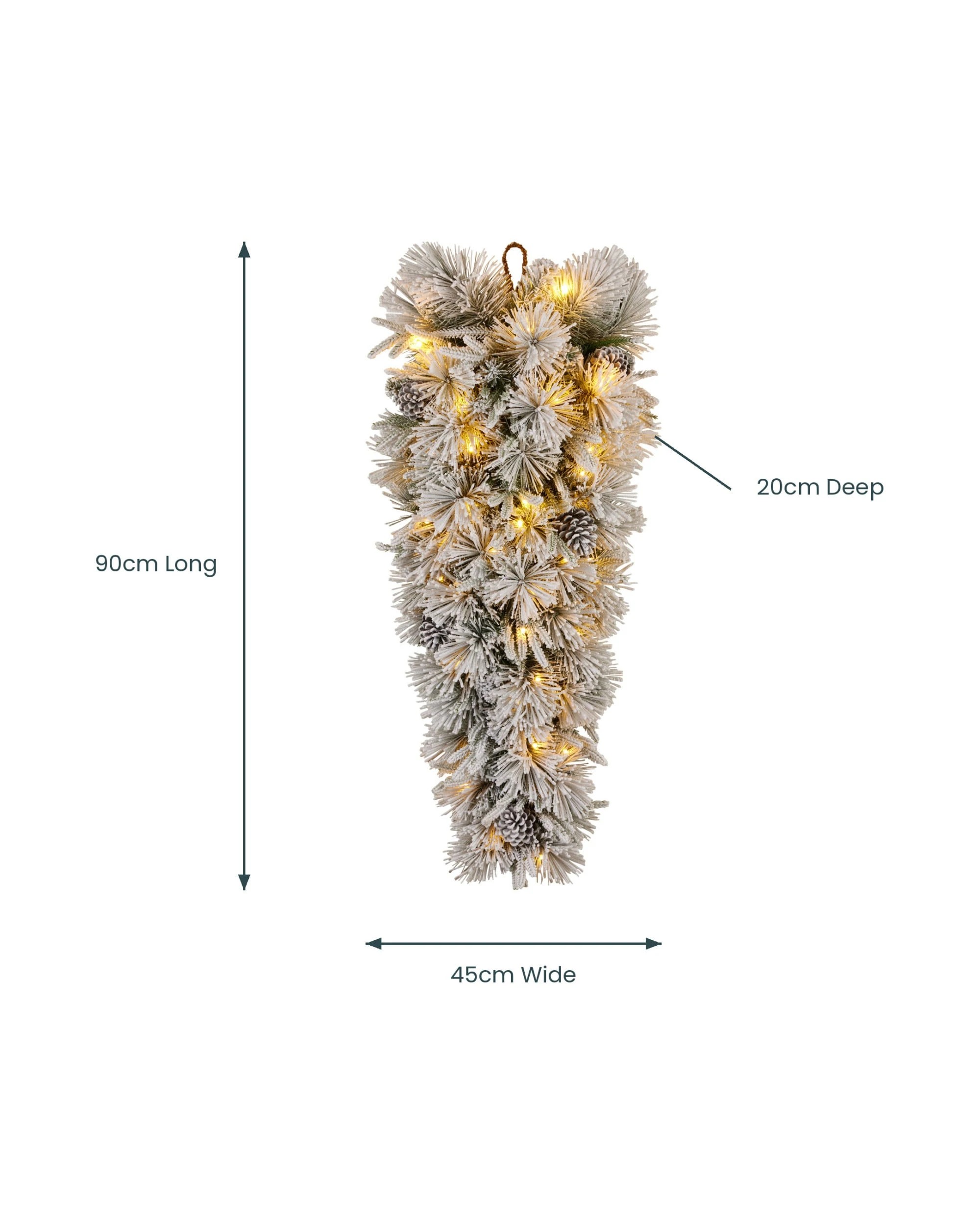 3 Christabelle 90cm Alpine Snow Christmas Garland Teardrop Pre Lit Multi Function LED Timer Flocked Pine Cones Home, 3 of 9