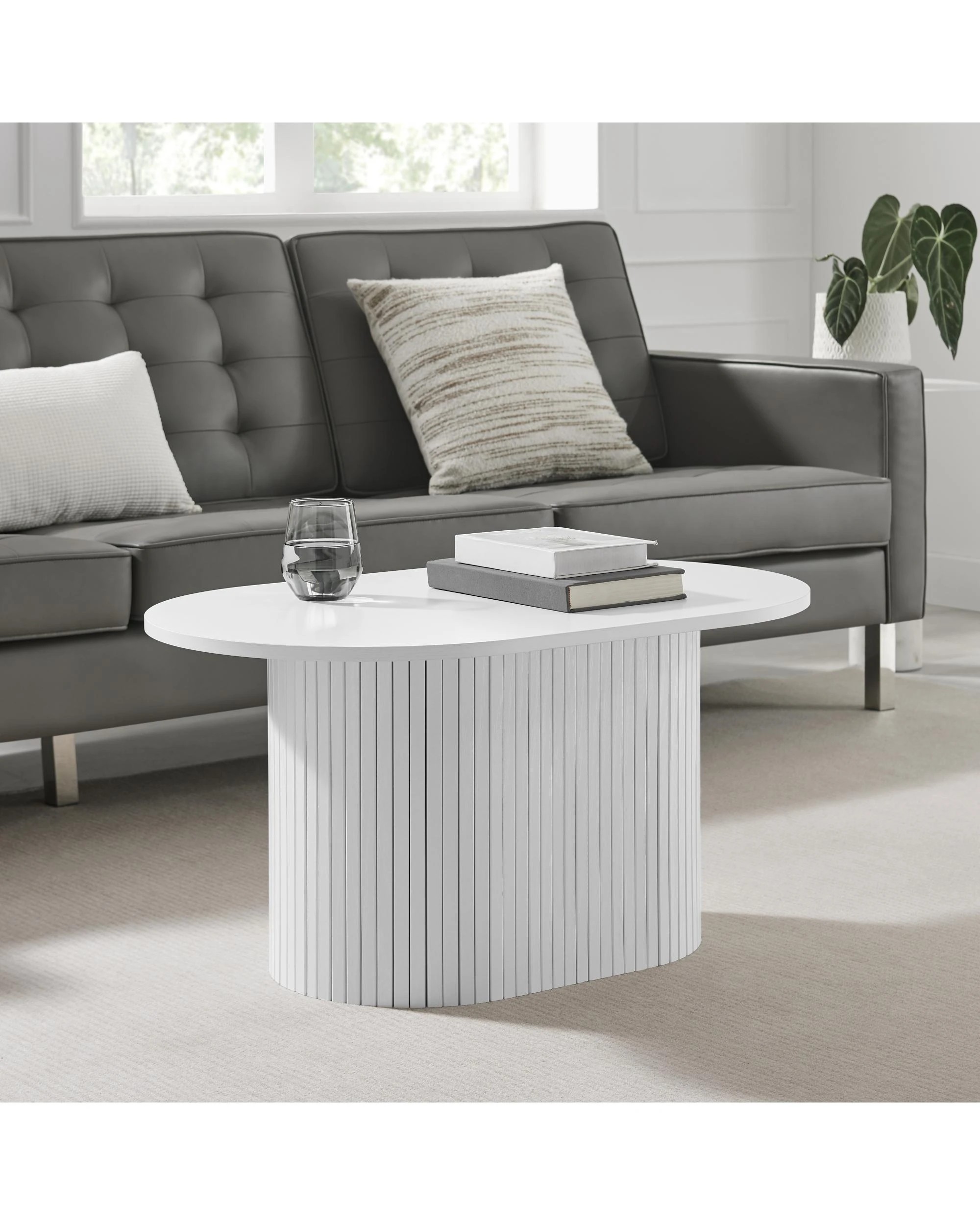 2 Kodu Coffee Table Oval 80cm - White, 2 of 7
