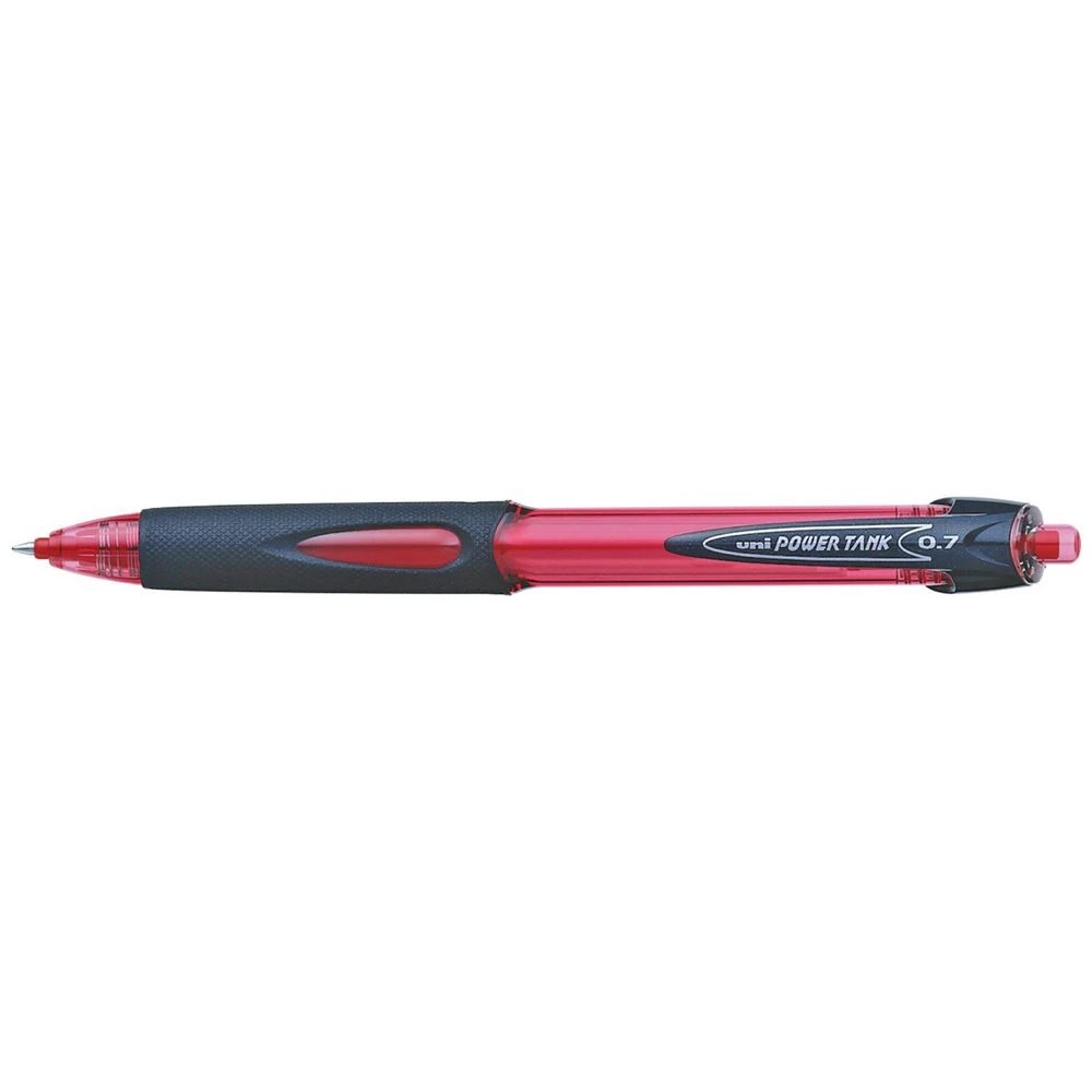 1 Uni Power Tank Fine Retractable Ballpoint Pen 0.7mm Red, 1 of 1