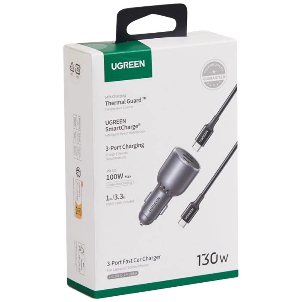 5 UGREEN 130W USB-C and USB-A Car Charger Black, 5 of 5
