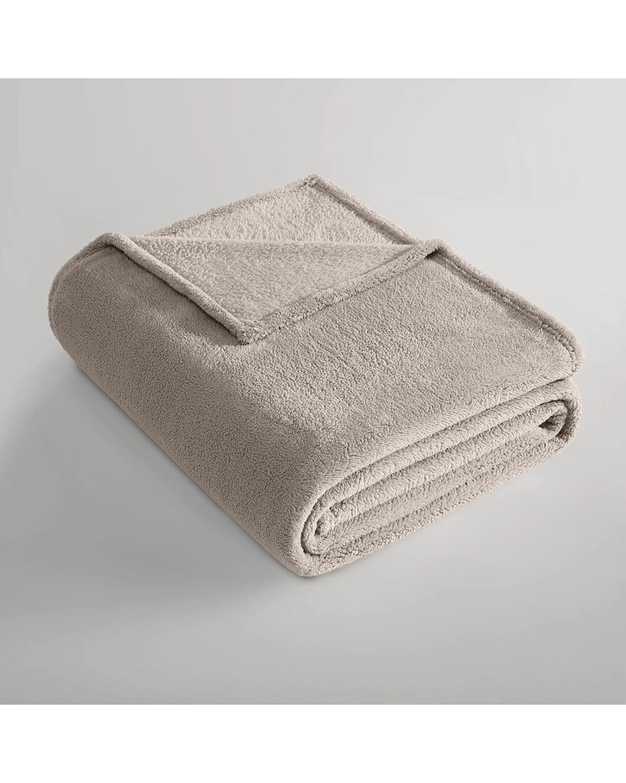 2 Ardor Boudoir Polyester Teddy Fleece Blanket Throw 245x240cm - Natural, 2 of 2