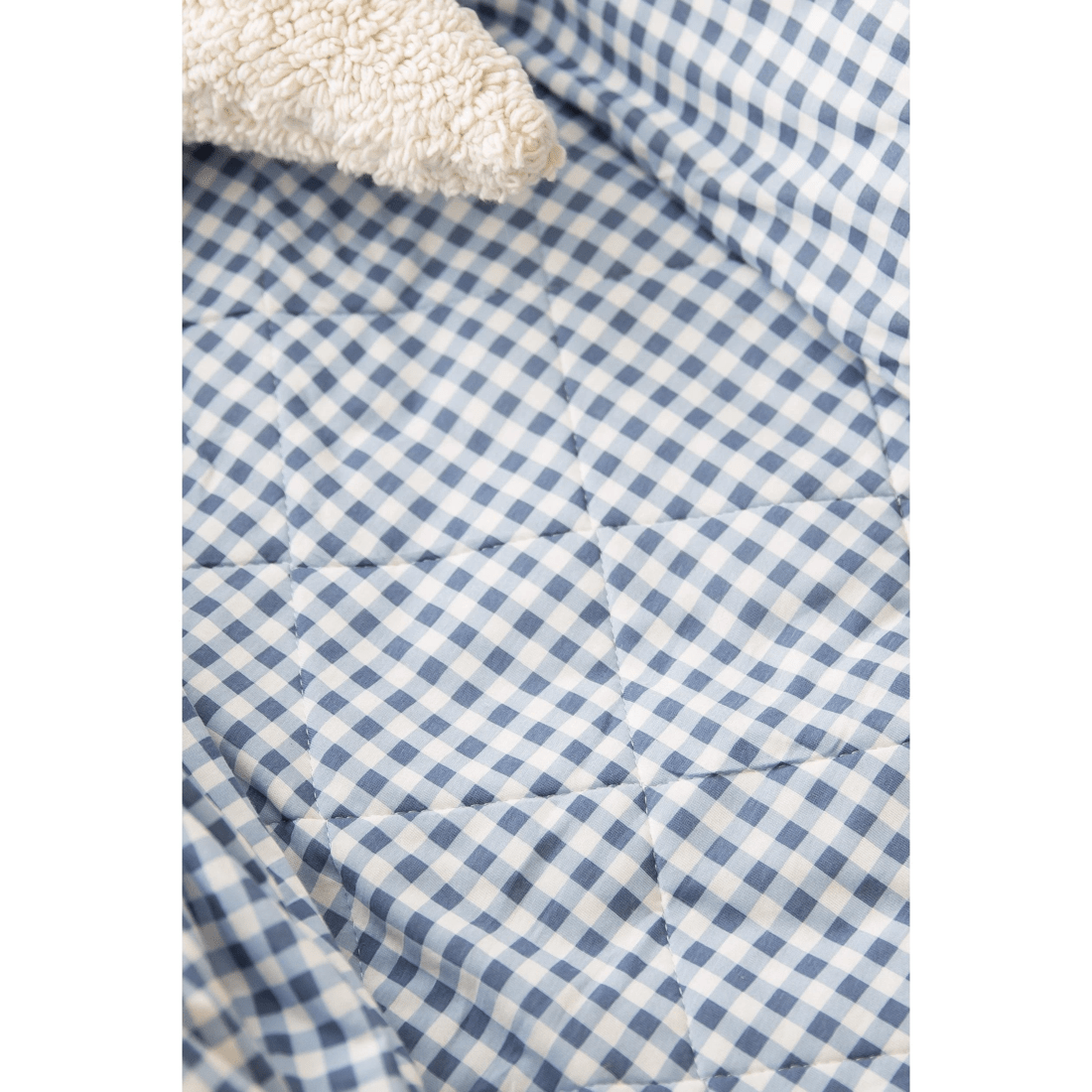 3 The Midnight Gang Dusty Blue Gingham Bed Wetting Mat - King Single with wings - Pattern, 3 of 4