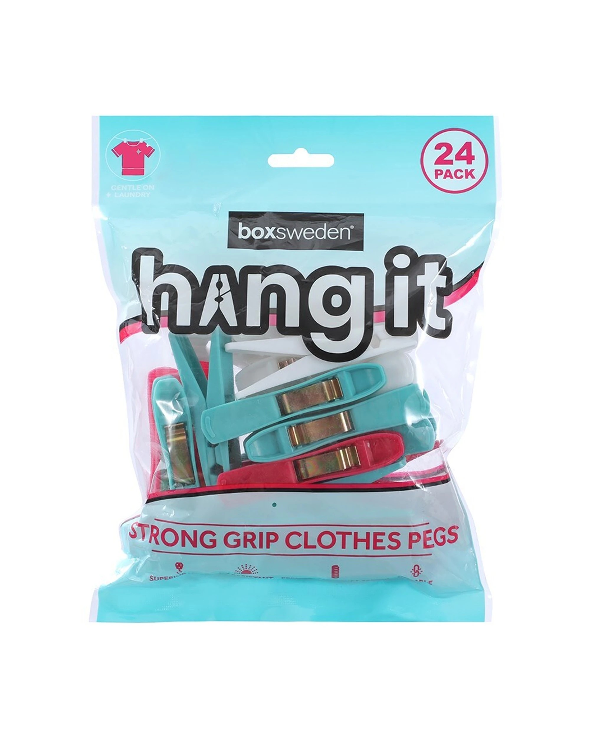 2 Boxsweden 6x 24PK Hangit Strong Grip Clothes Pegs Clips UV Resistant Anti-Resistant - Multi, 2 of 5